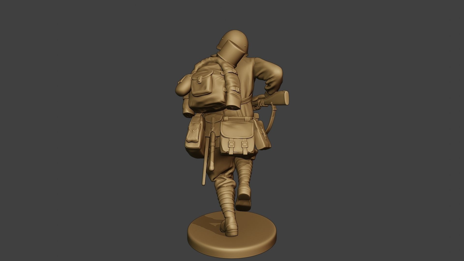 Russian soldier ww2 Run2 R1 3D print model_6