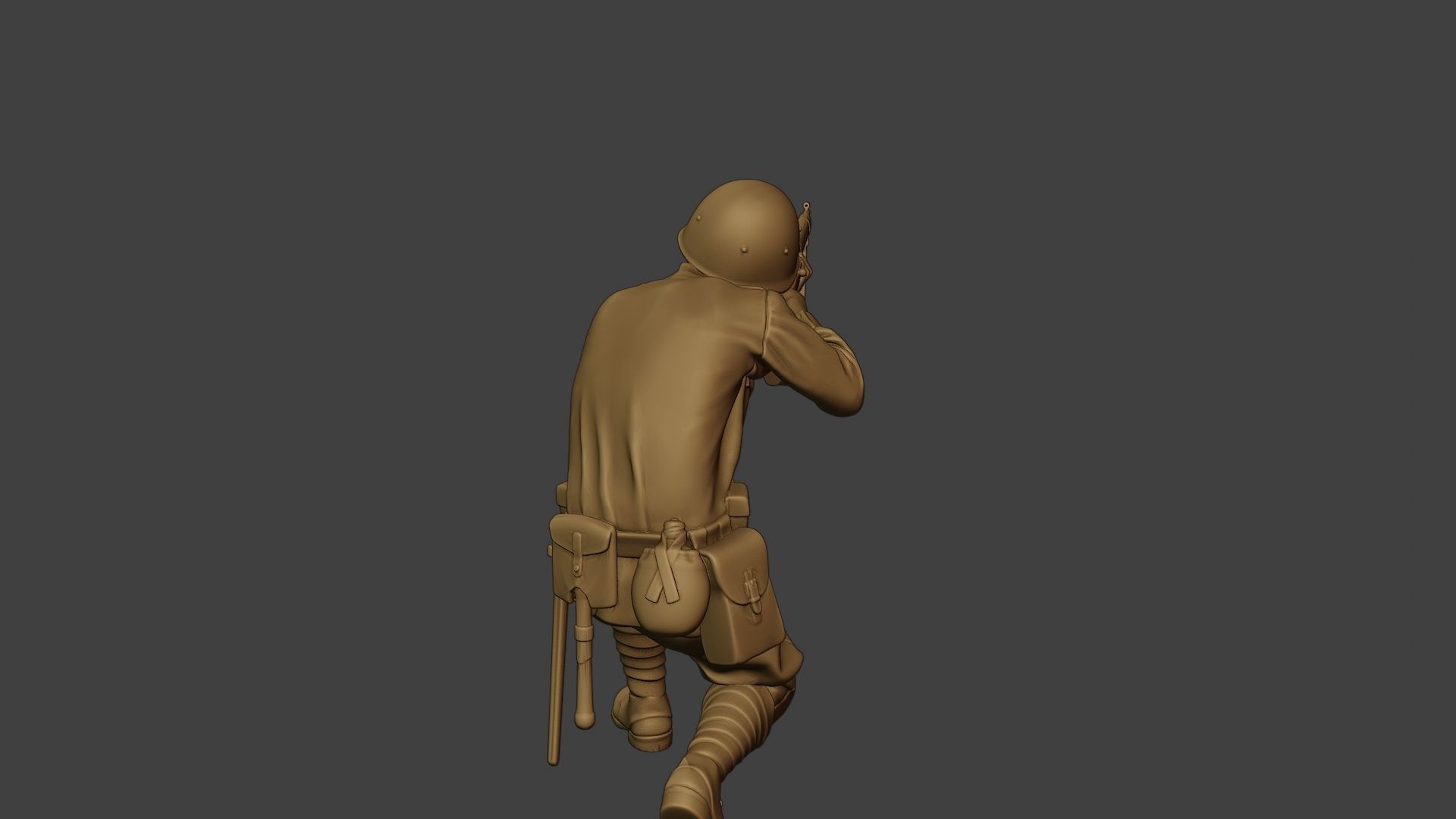 Russian soldier ww2 Shoot Crouch R1 3D print model_25