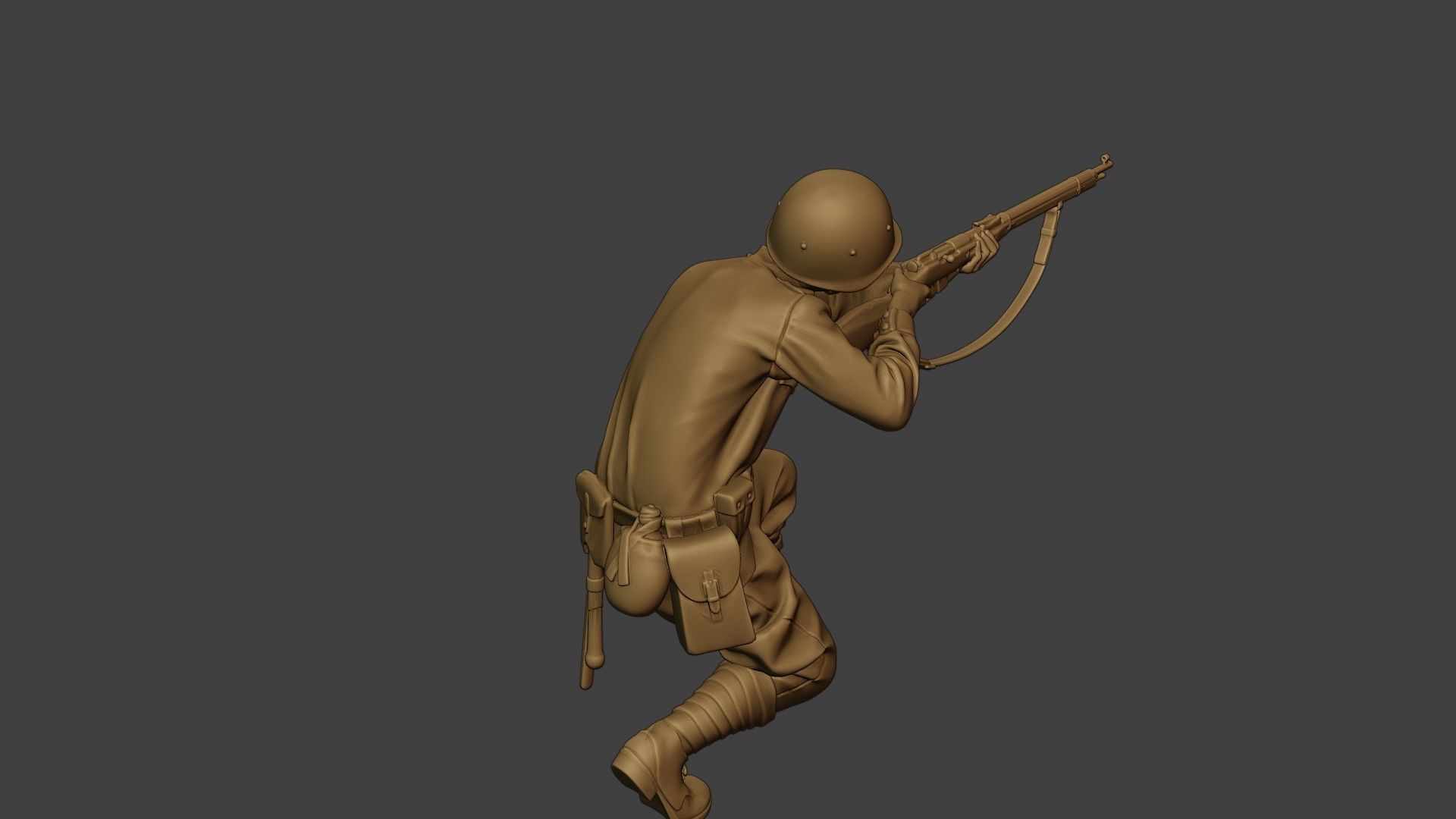Russian soldier ww2 Shoot Crouch R1 3D print model_24
