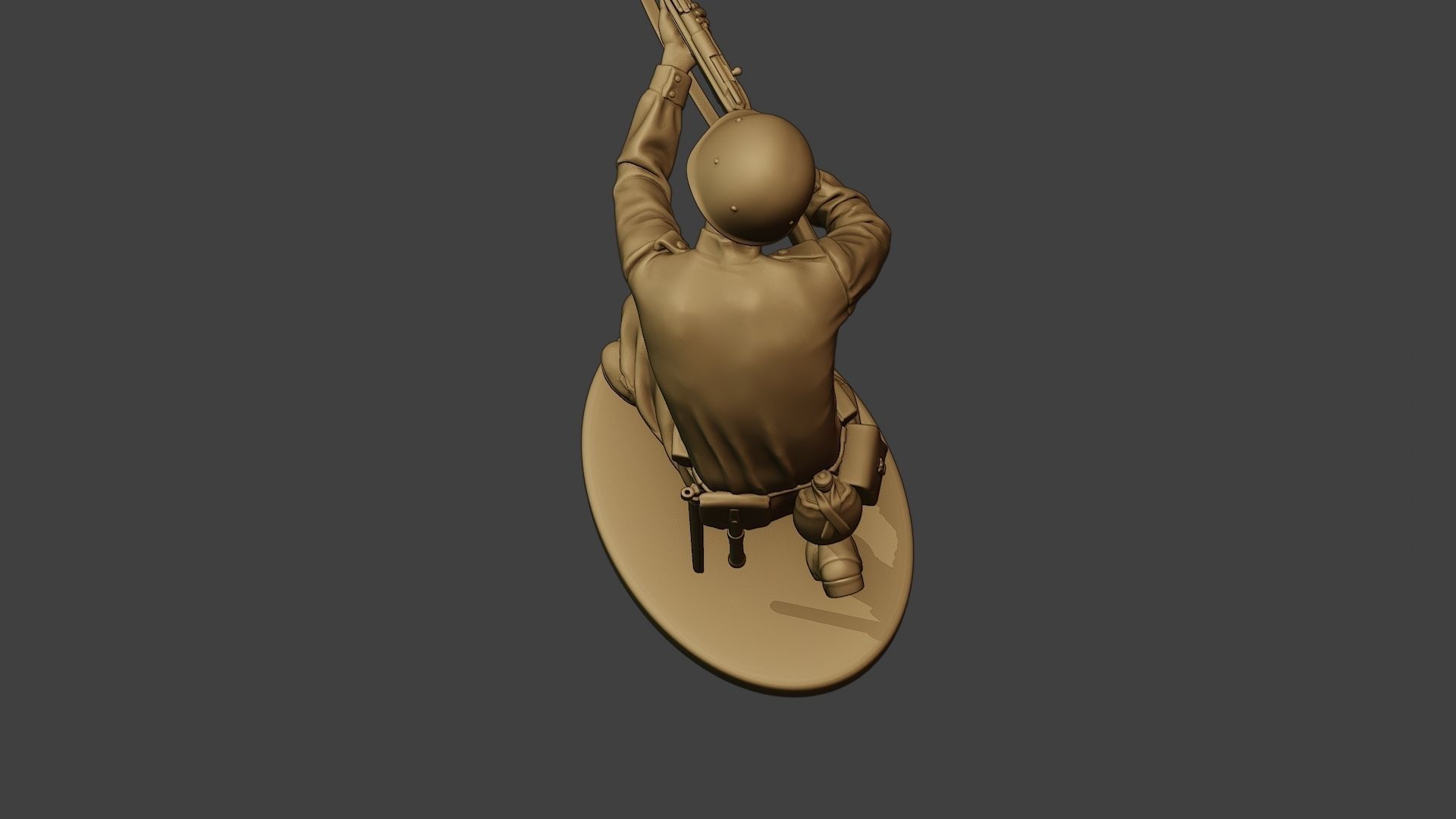 Russian soldier ww2 Shoot Crouch R1 3D print model_16