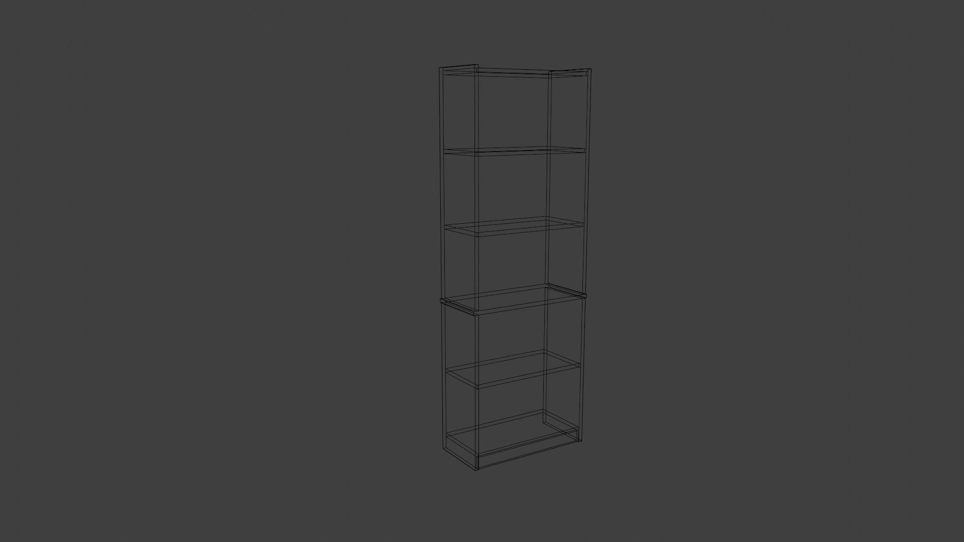 Tall Walnut Bookshelf Low-poly 3D model_5