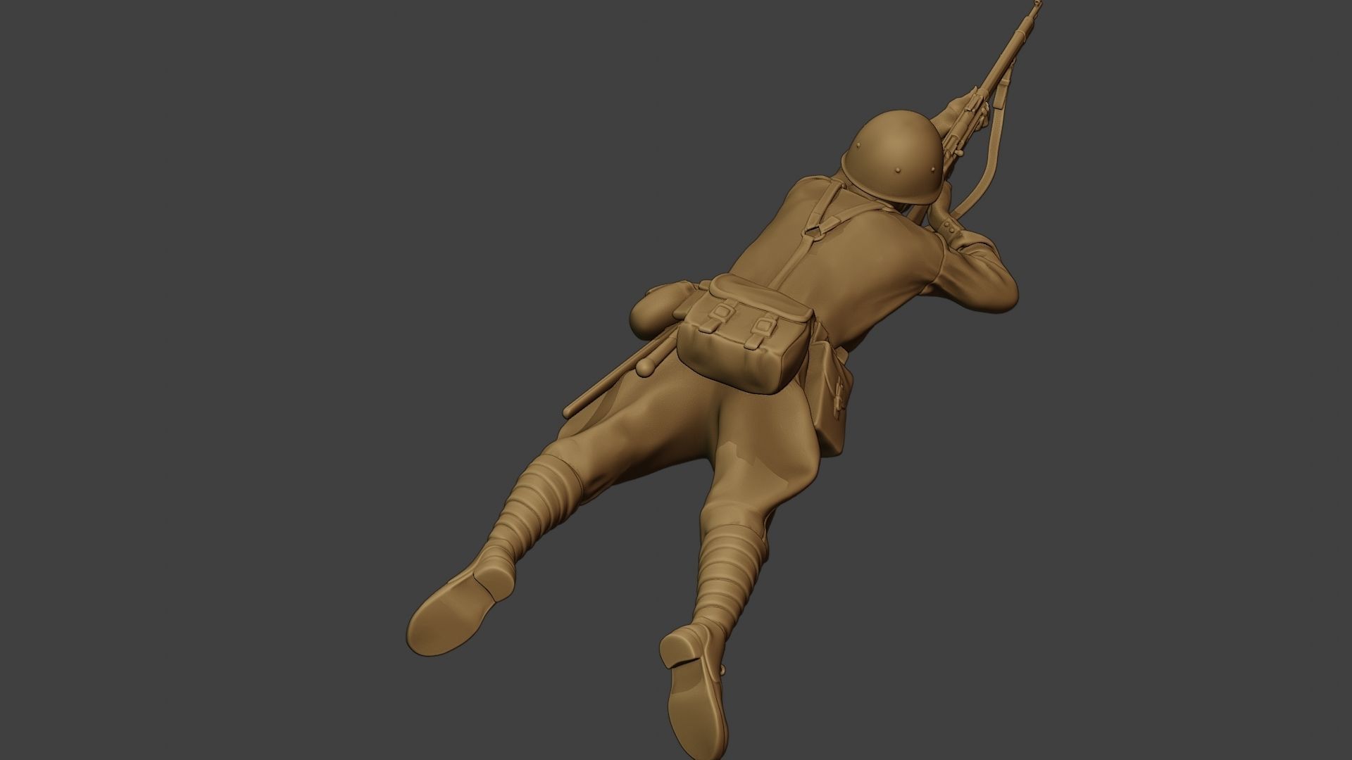 Russian soldier ww2 Shoot Lying2 R1 3D print model_22