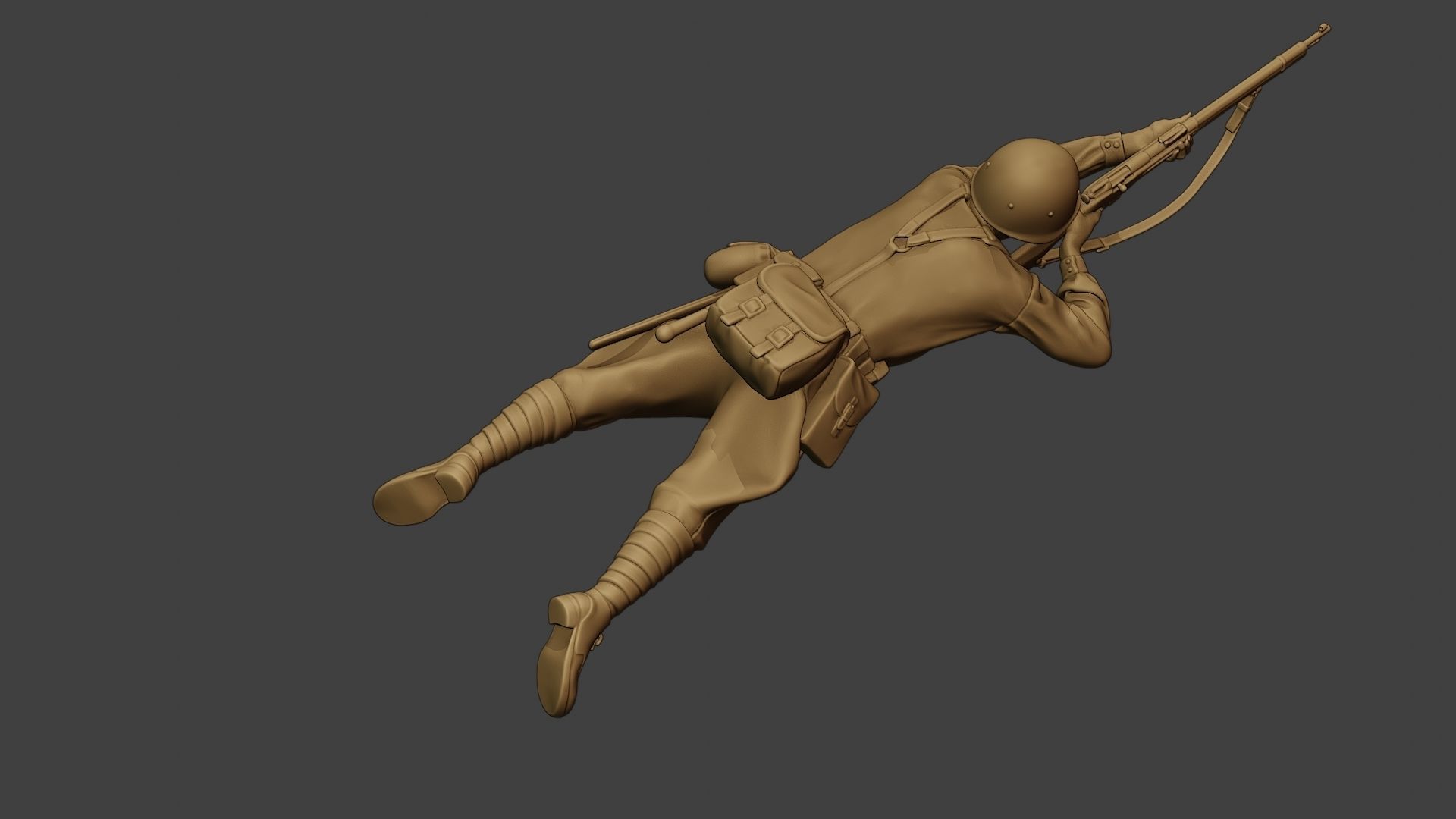 Russian soldier ww2 Shoot Lying2 R1 3D print model_21