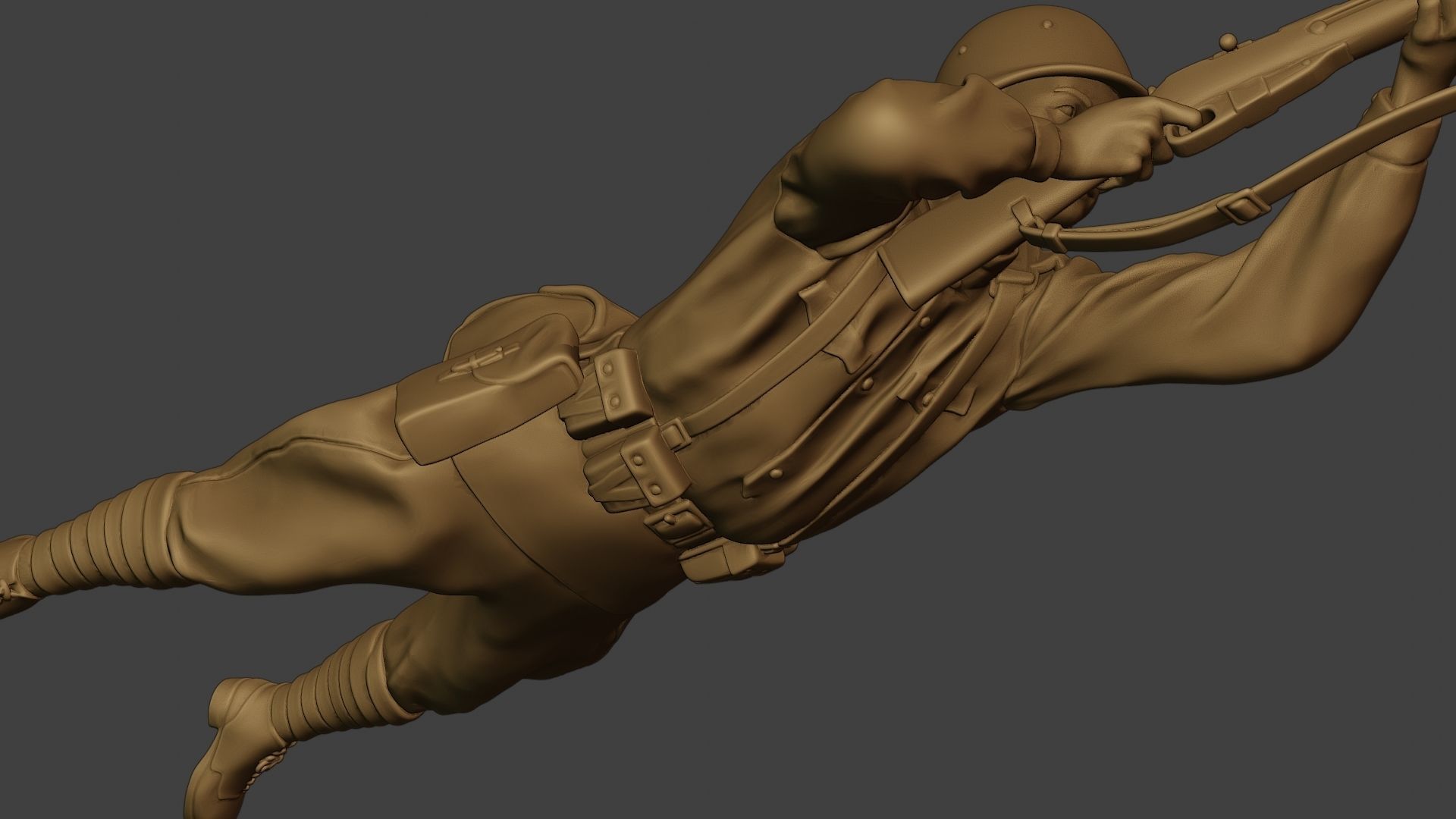 Russian soldier ww2 Shoot Lying2 R1 3D print model_29