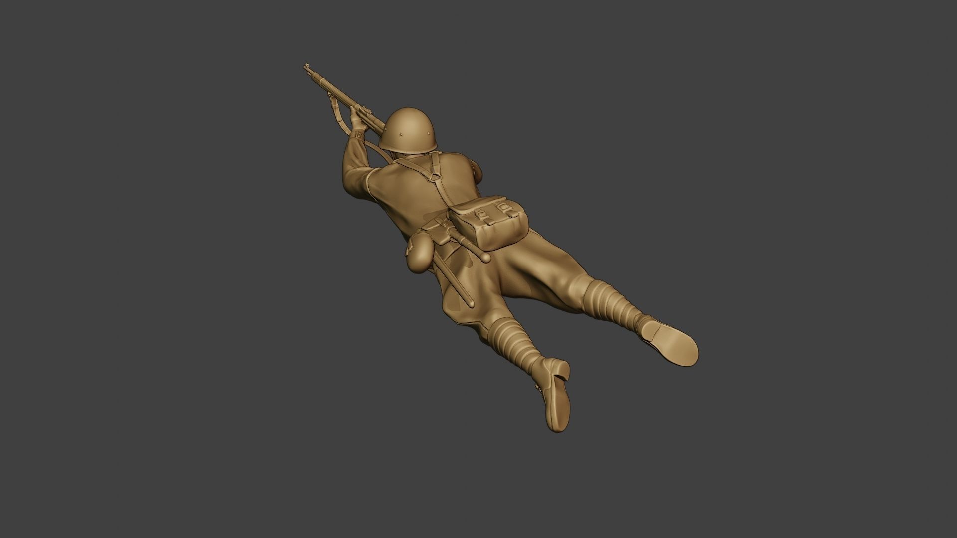 Russian soldier ww2 Shoot Lying2 R1 3D print model_5