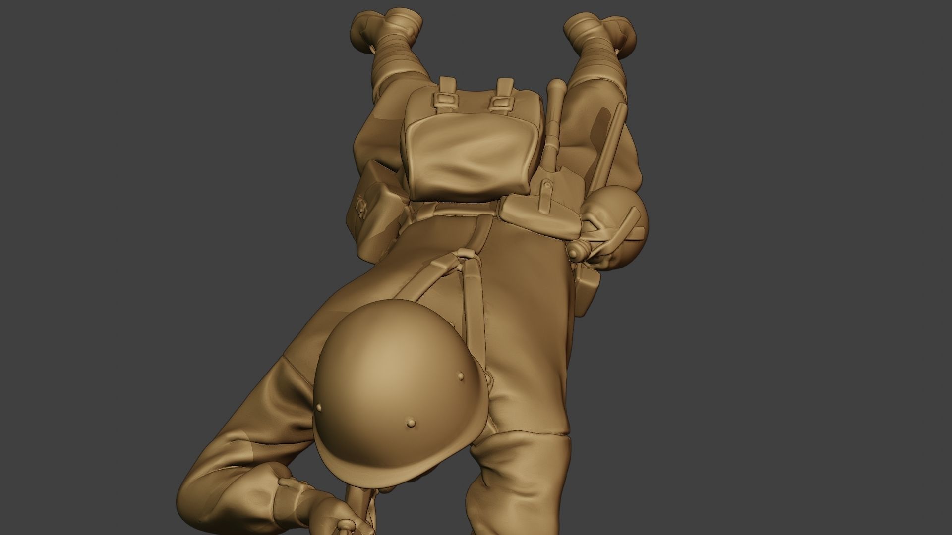 Russian soldier ww2 Shoot Lying2 R1 3D print model_11