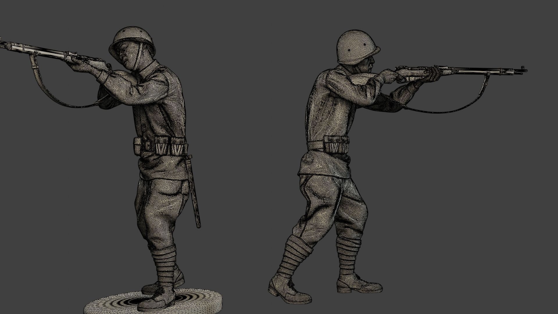 Russian soldier ww2 Shoot Stand R1 3D print model_12