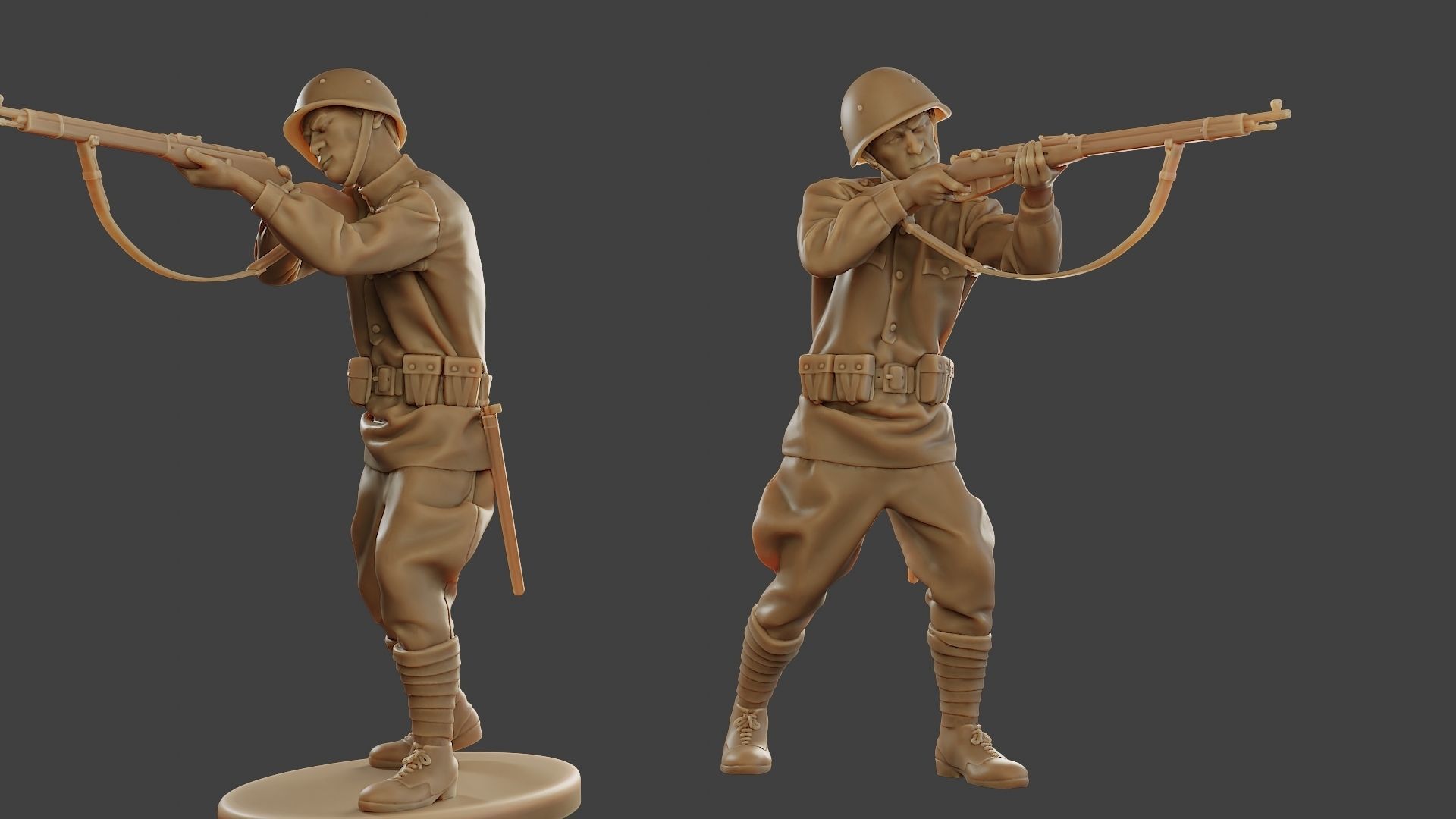 Russian soldier ww2 Shoot Stand R1 3D print model_1