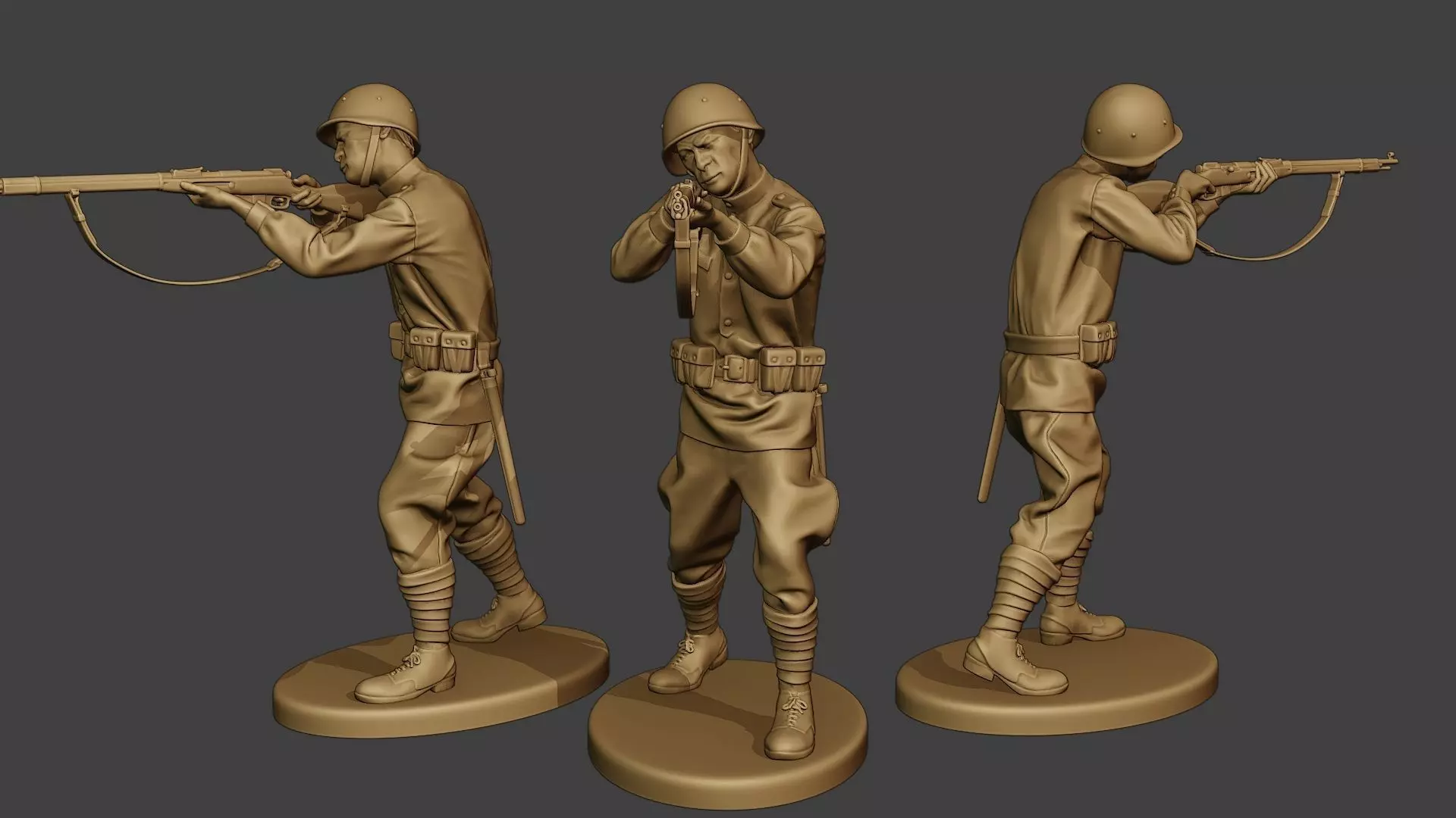 Russian soldier ww2 Shoot Stand R1 3D print model_0