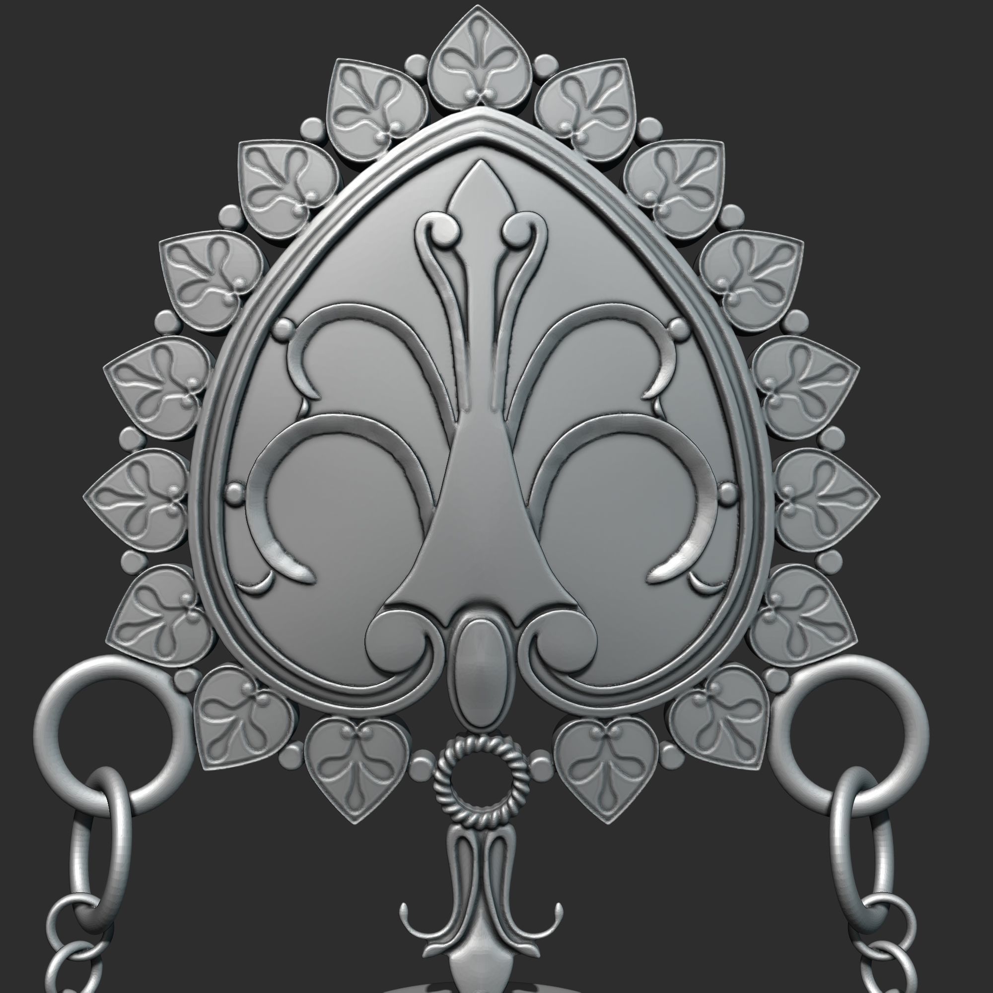 Perfume ornate bottle on chain 3D print model_26