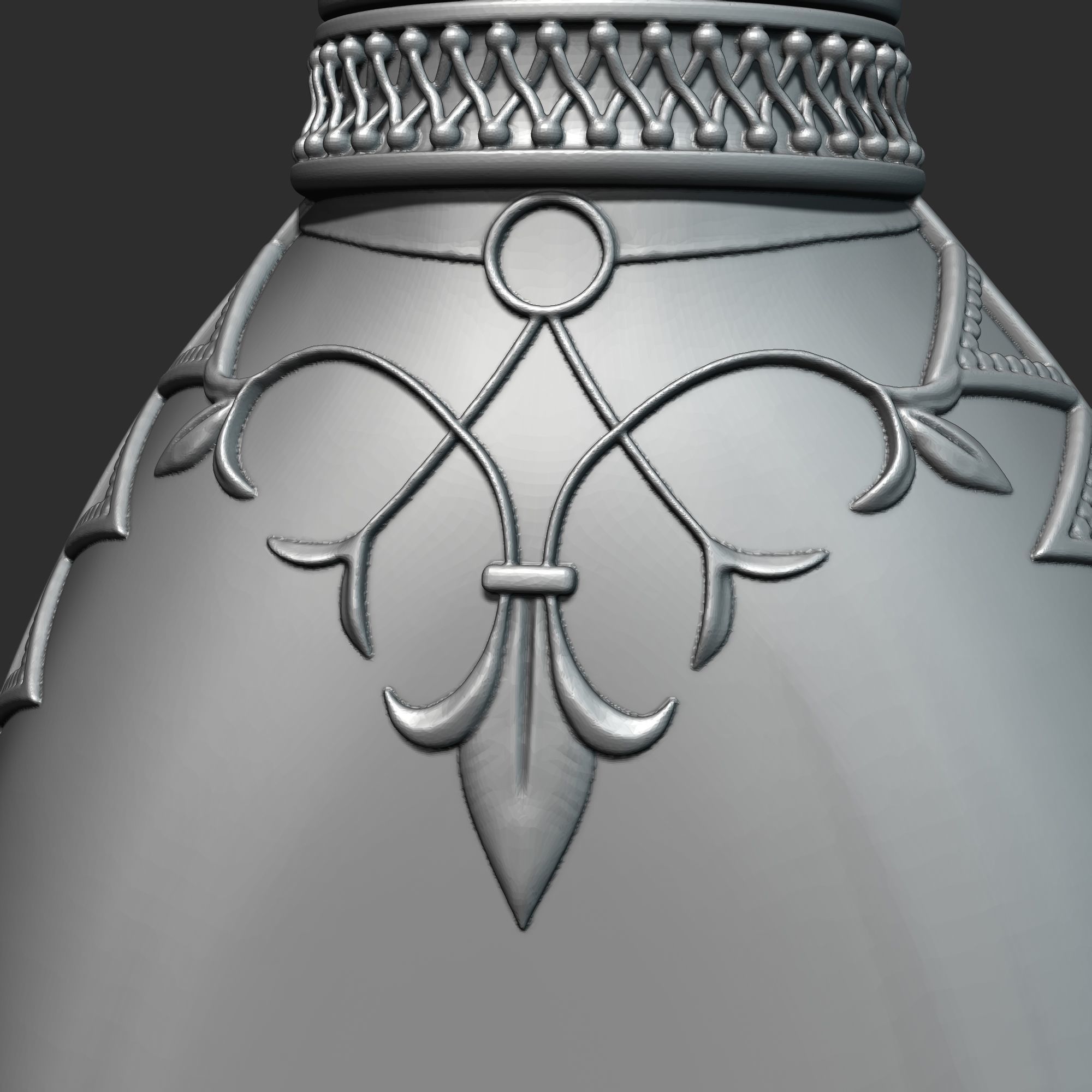 Perfume ornate bottle on chain 3D print model_22
