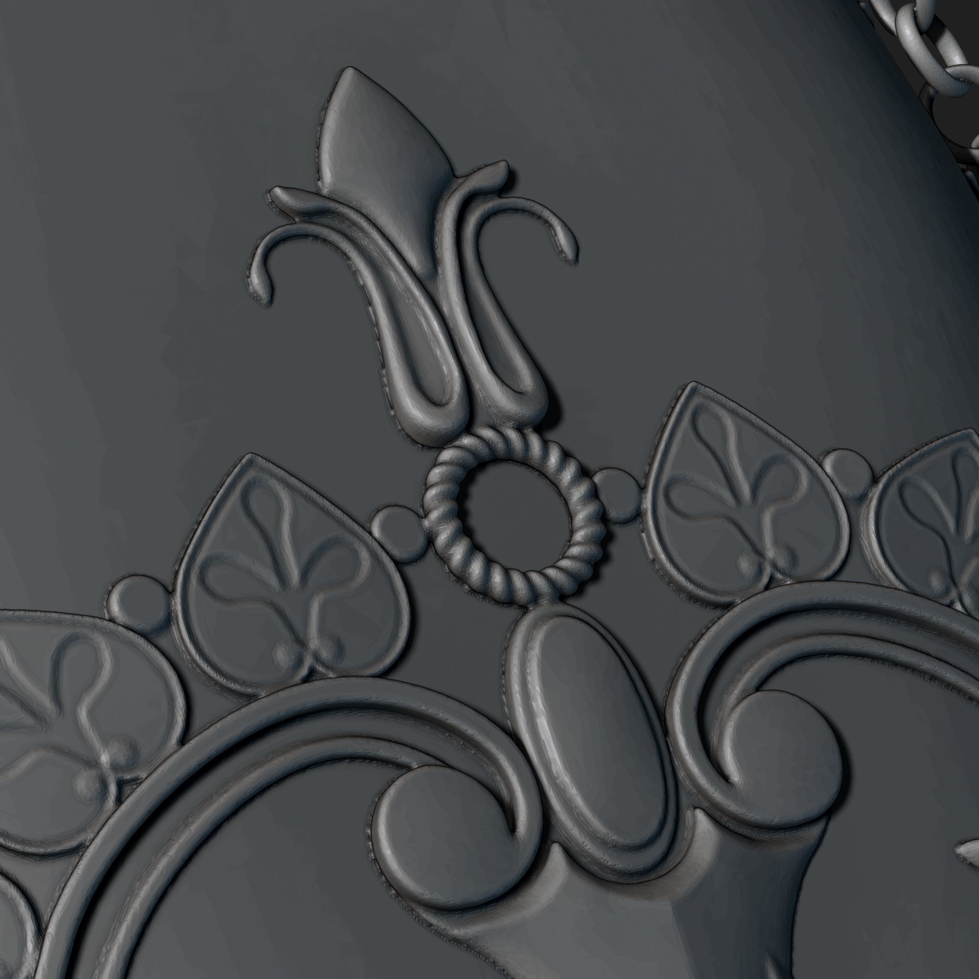 Perfume ornate bottle on chain 3D print model_20