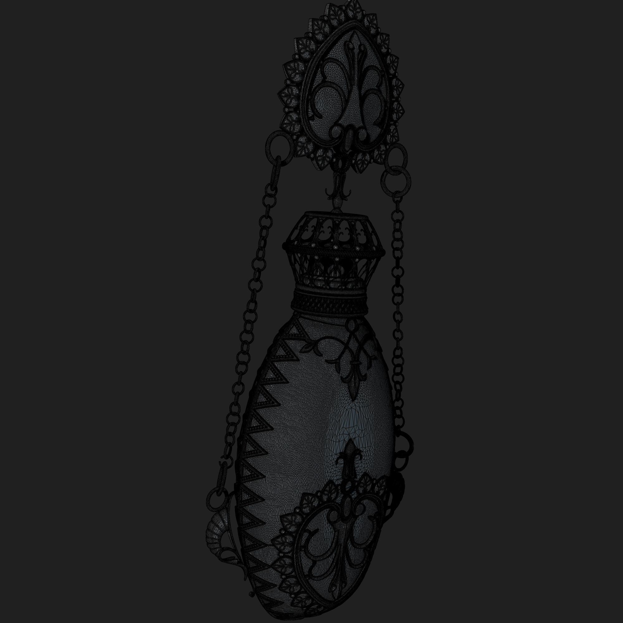 Perfume ornate bottle on chain 3D print model_27