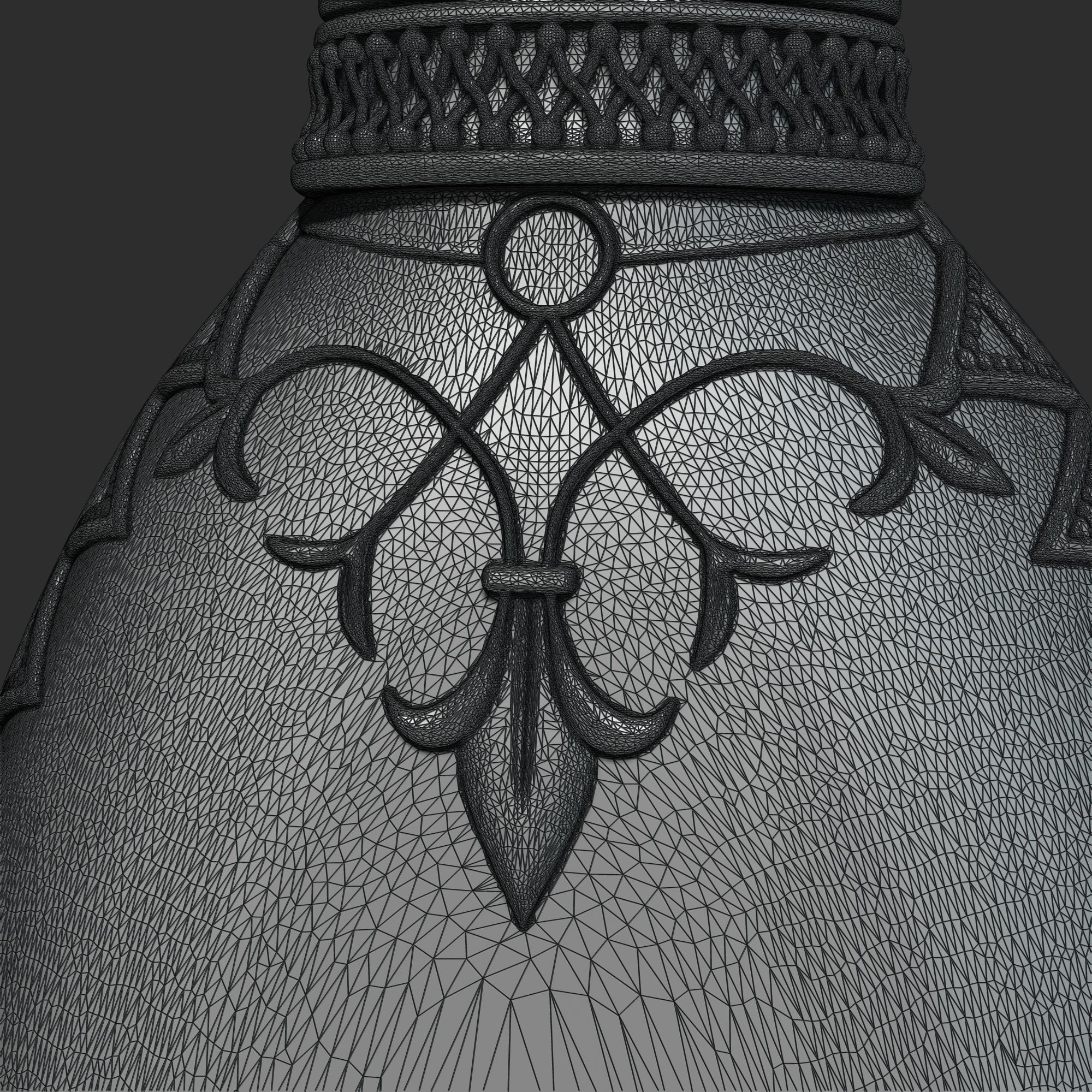 Perfume ornate bottle on chain 3D print model_40