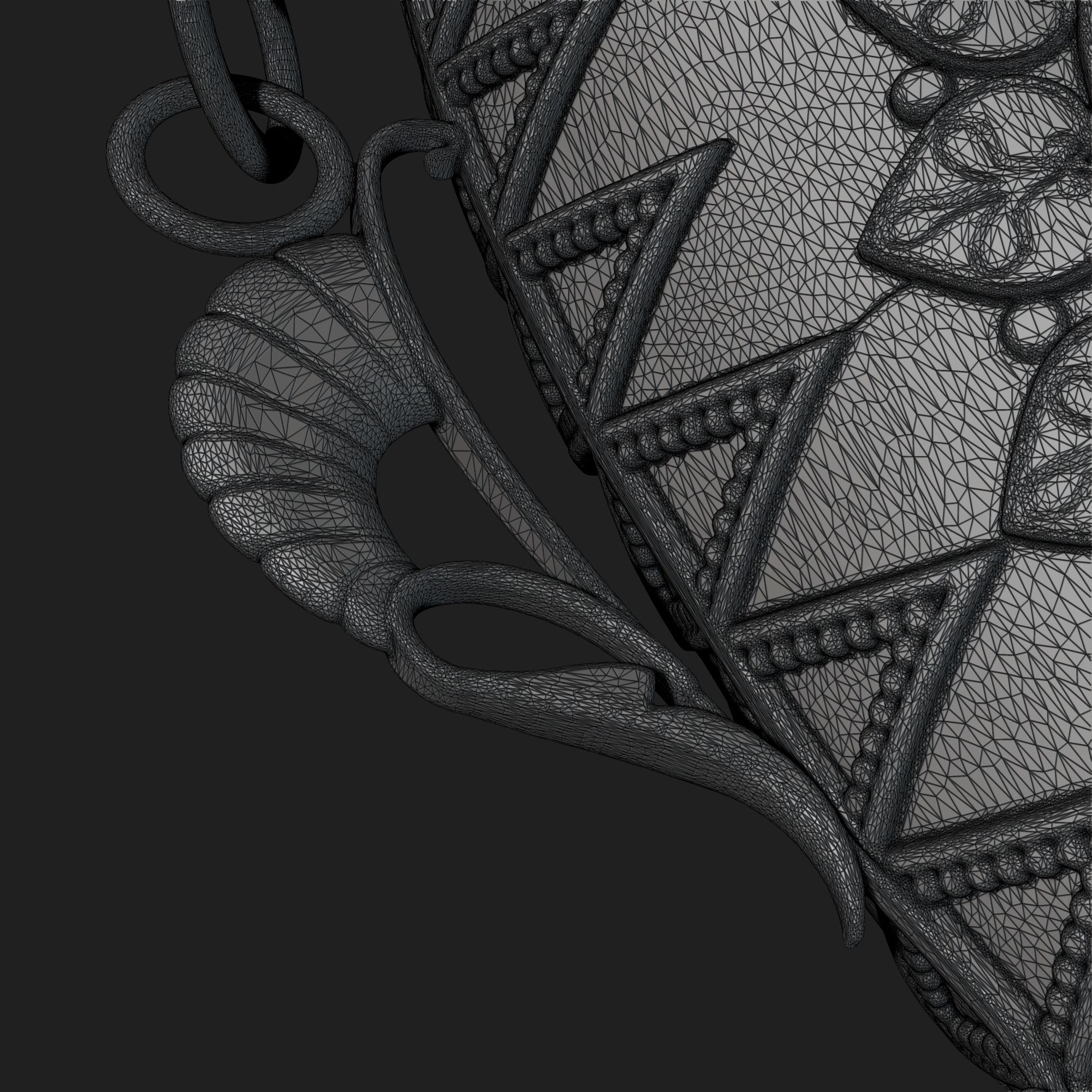 Perfume ornate bottle on chain 3D print model_31