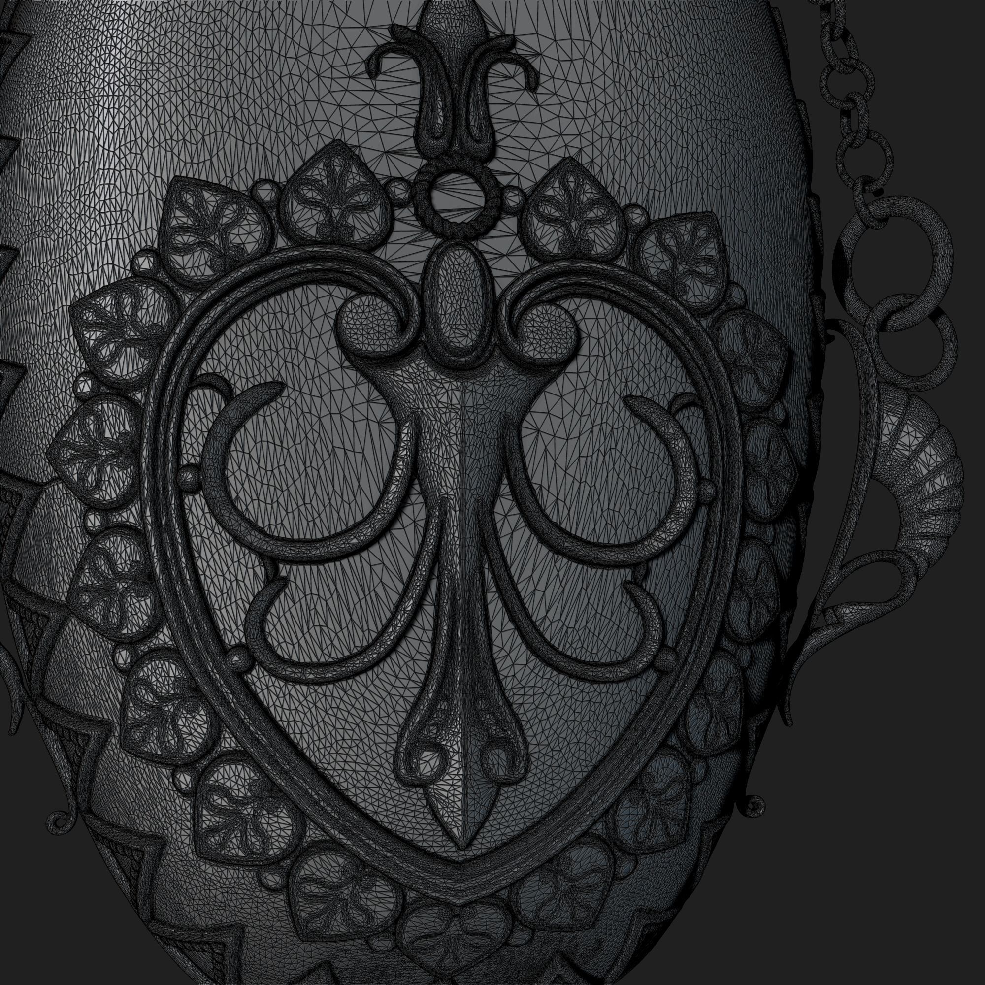 Perfume ornate bottle on chain 3D print model_35