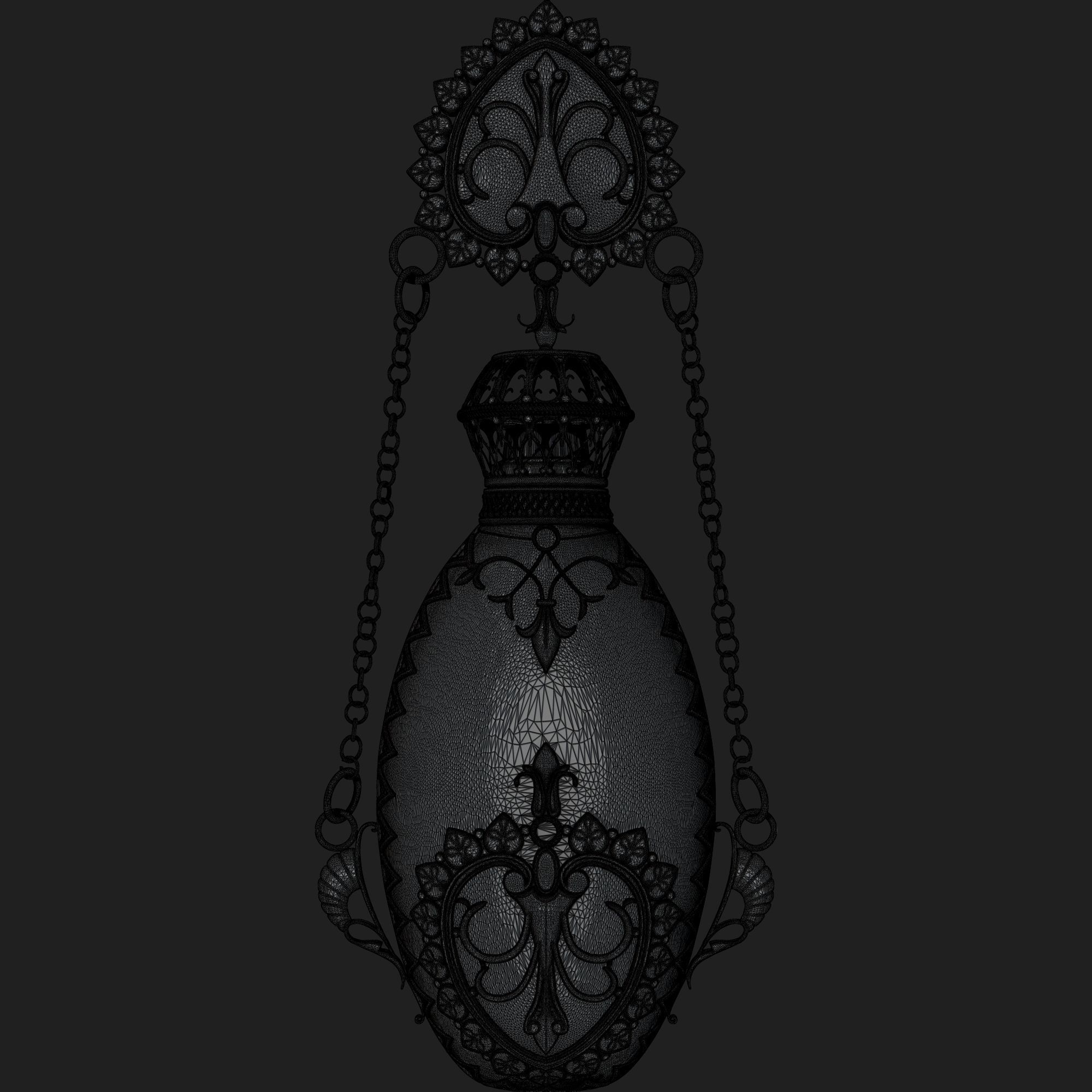 Perfume ornate bottle on chain 3D print model_28