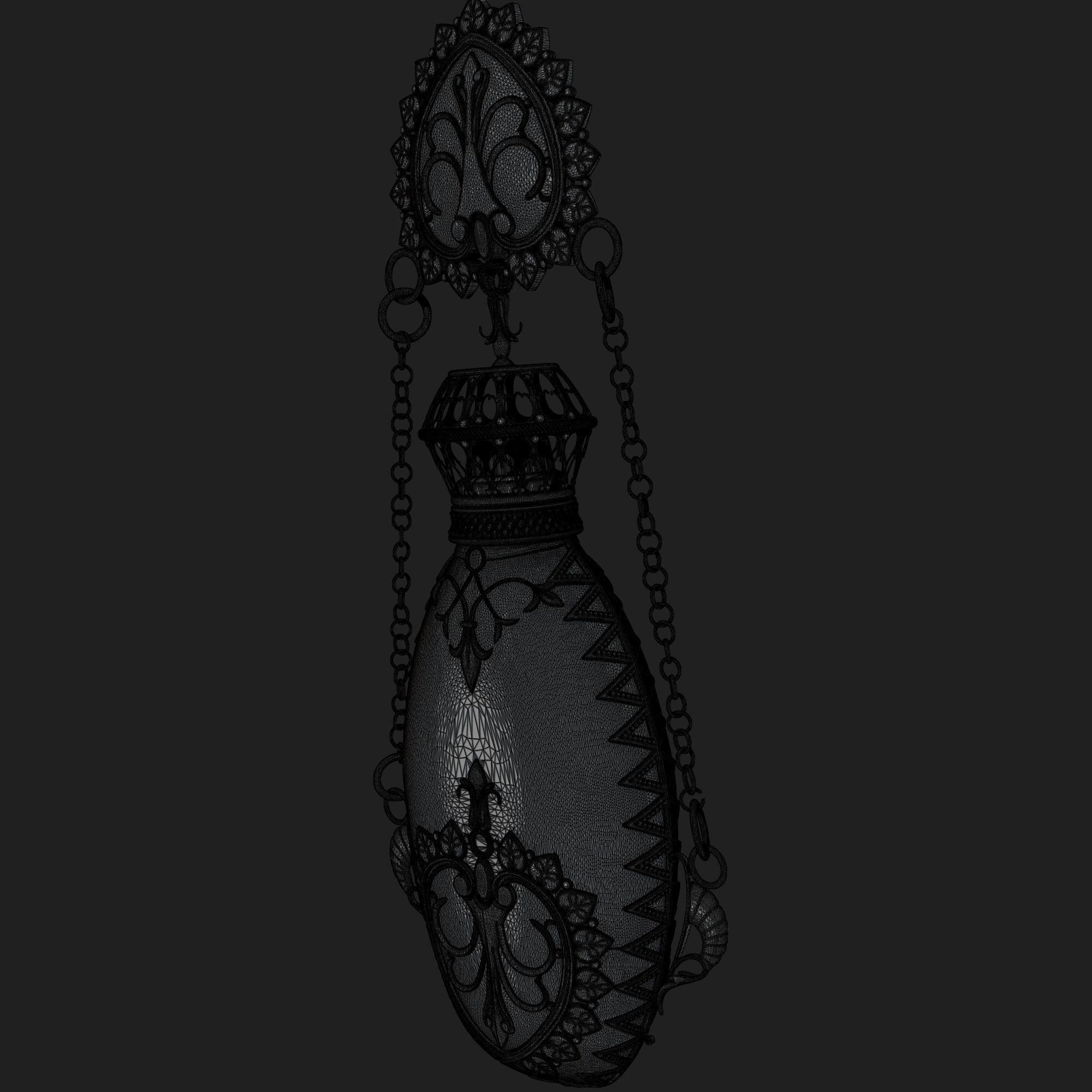 Perfume ornate bottle on chain 3D print model_29