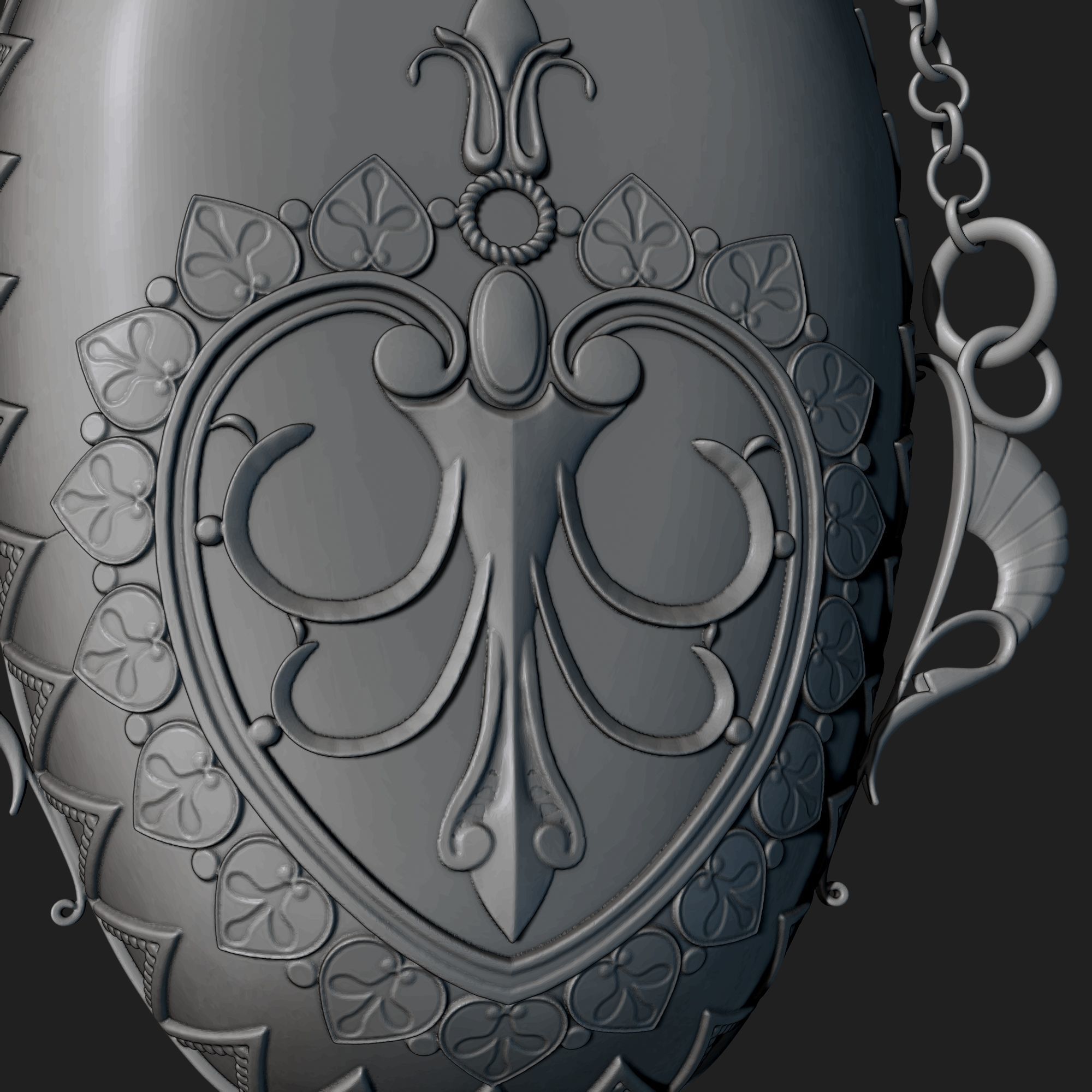 Perfume ornate bottle on chain 3D print model_21
