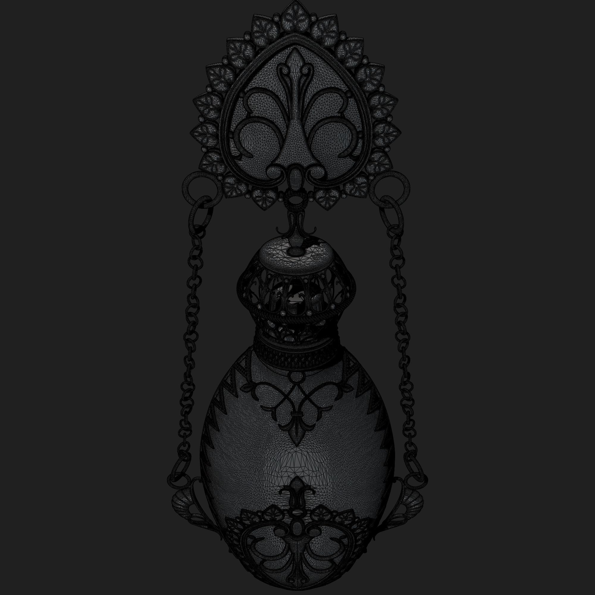 Perfume ornate bottle on chain 3D print model_34