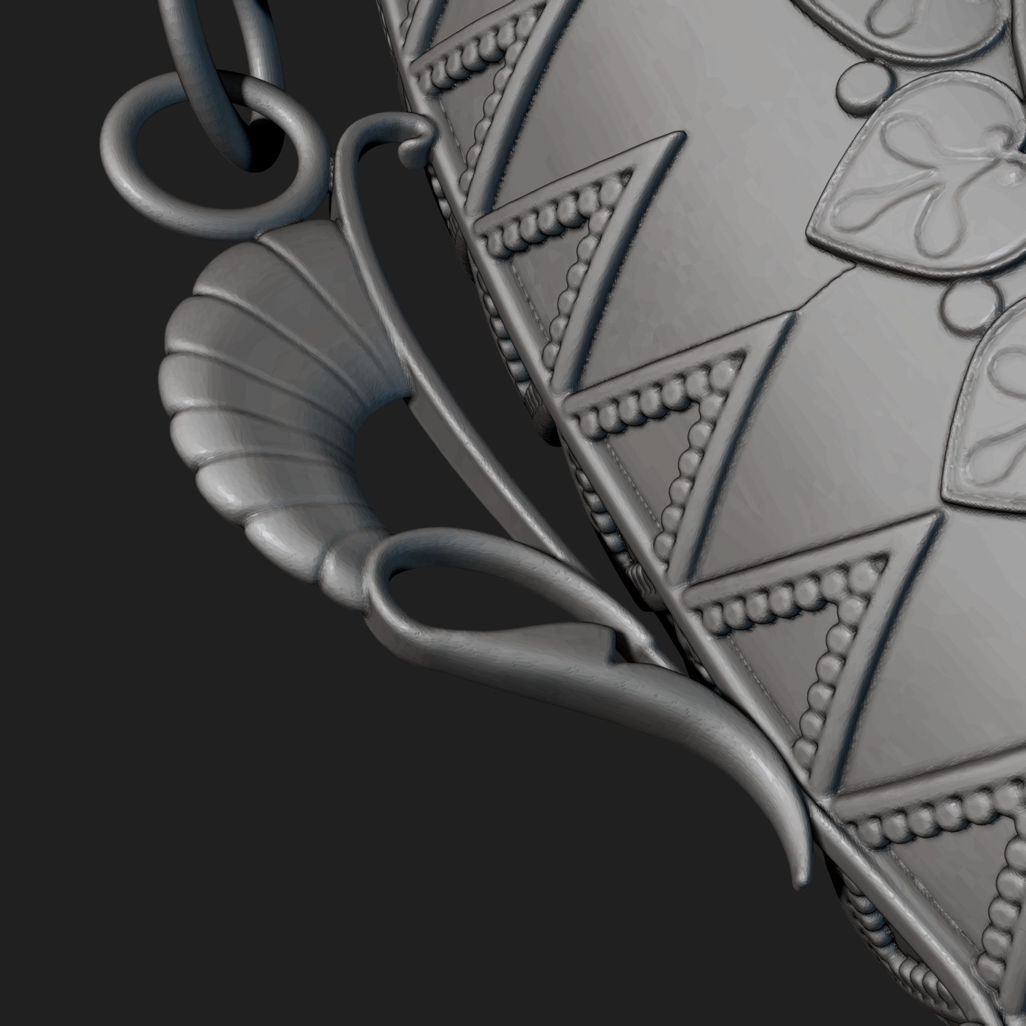 Perfume ornate bottle on chain 3D print model_18