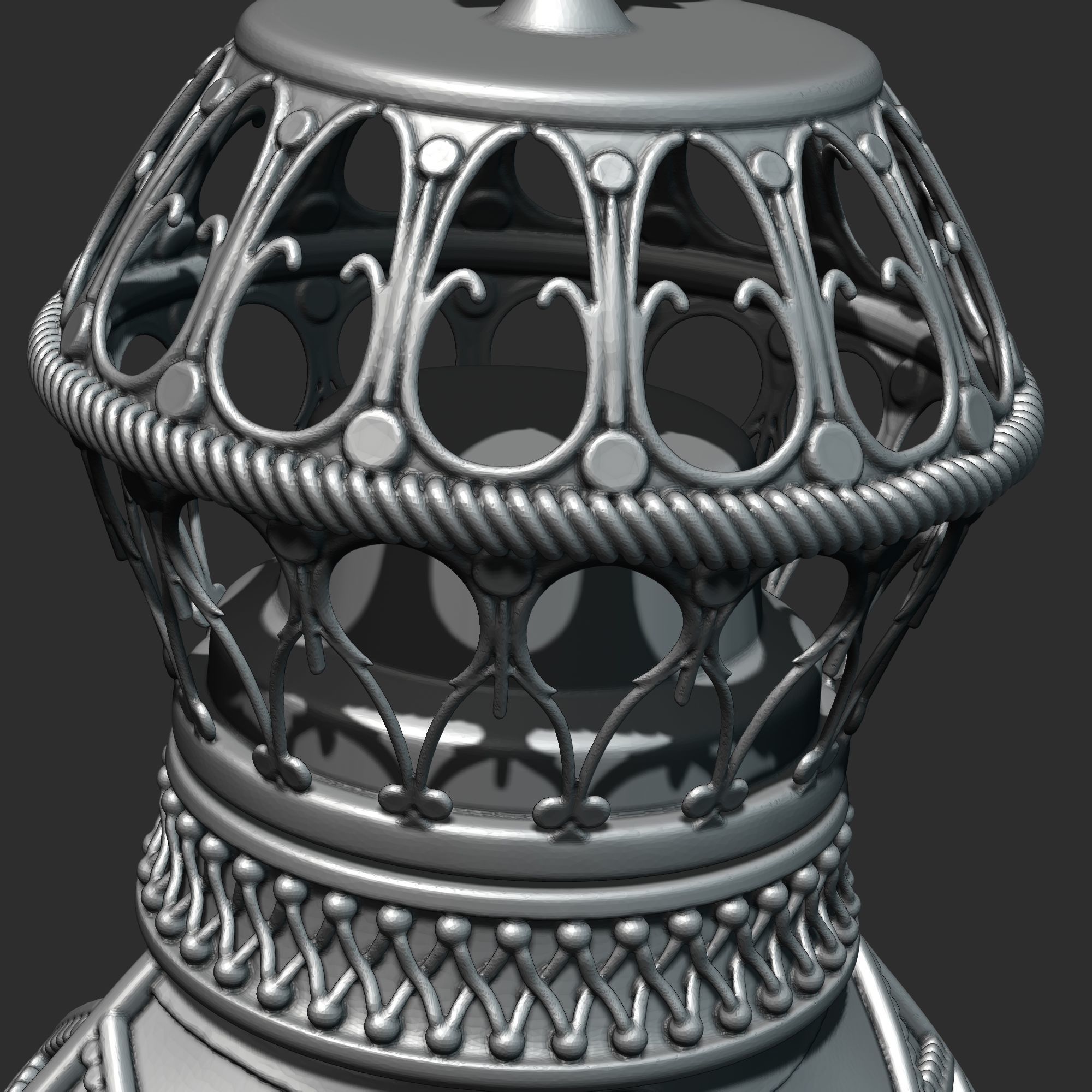 Perfume ornate bottle on chain 3D print model_23
