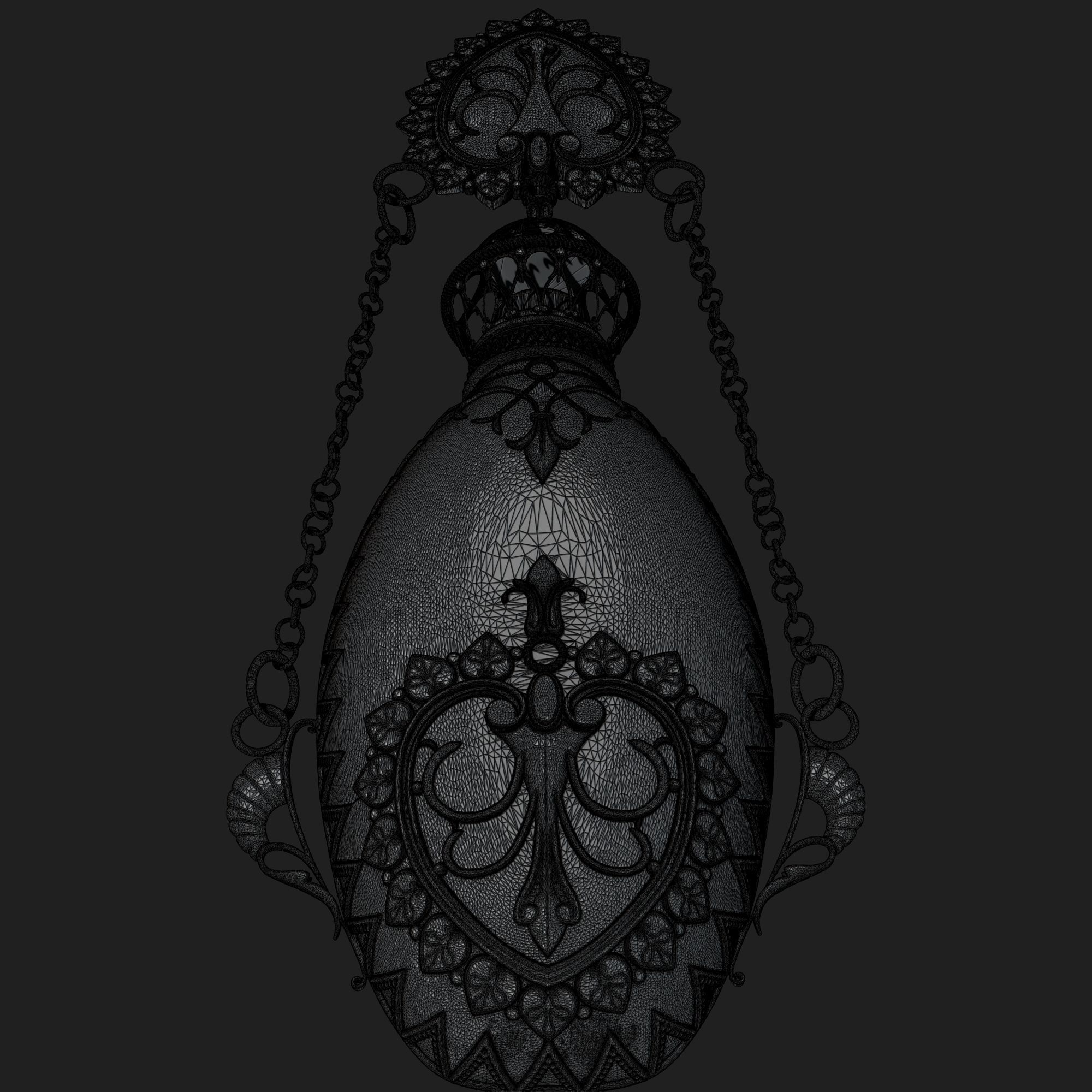 Perfume ornate bottle on chain 3D print model_30