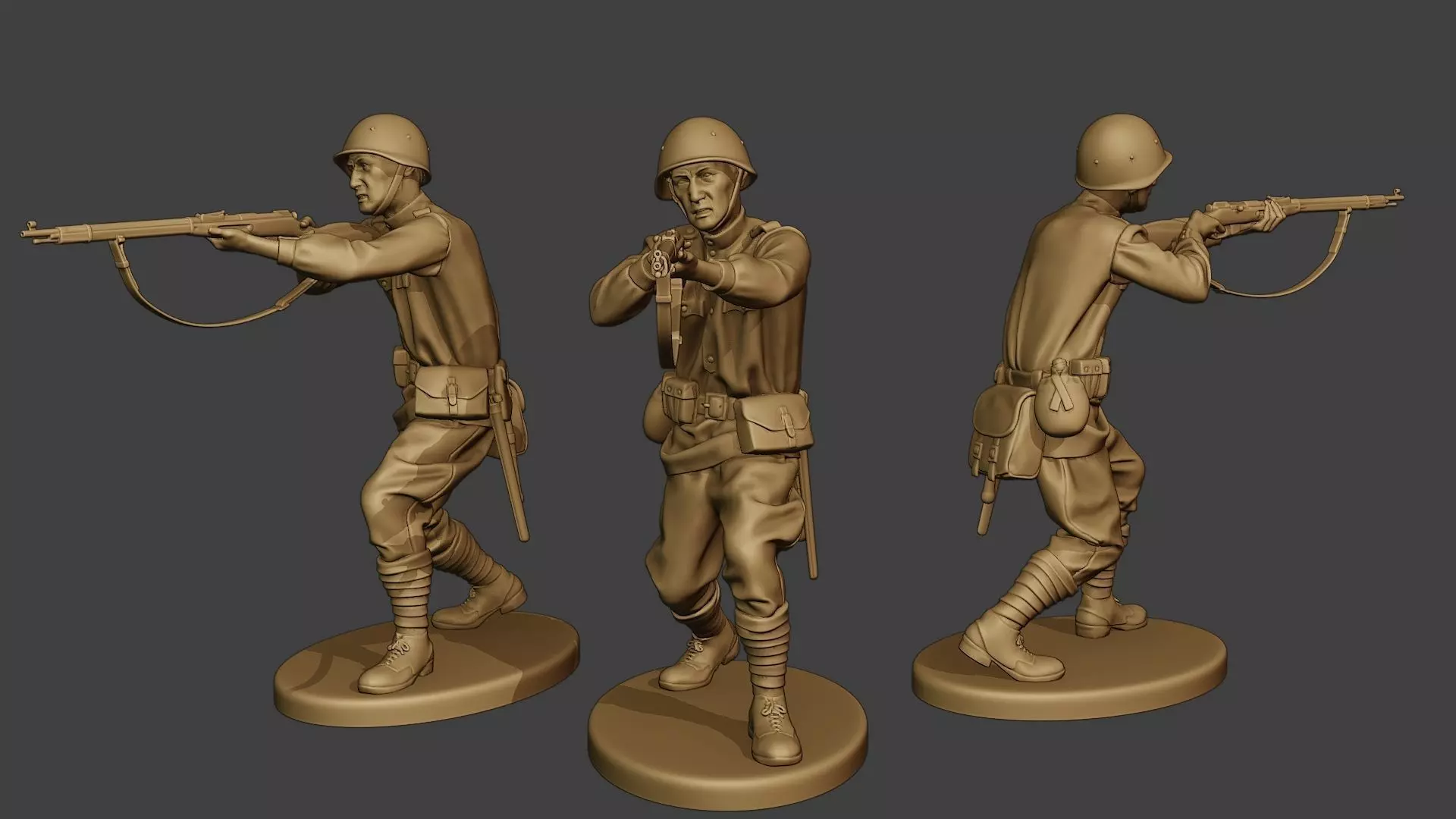 Russian soldier ww2 Shoot Stand2 R1 3D print model