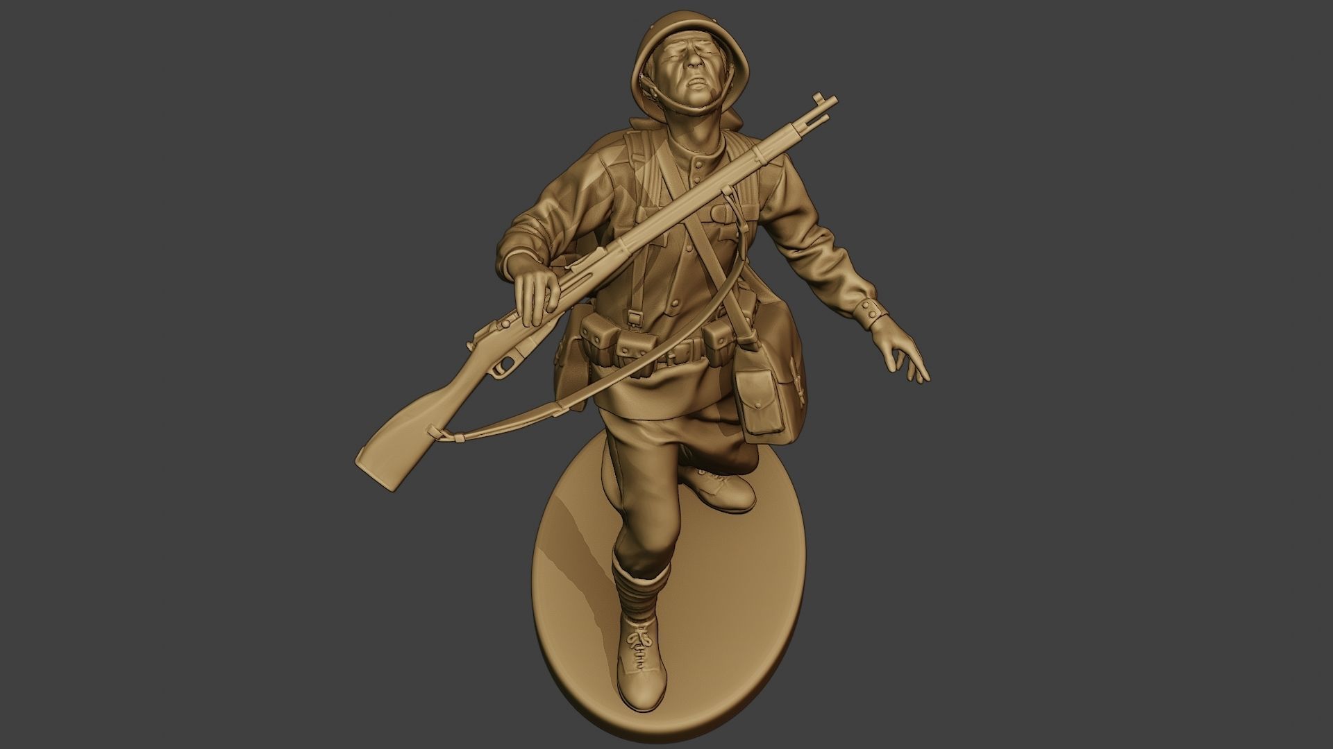 Russian soldier ww2 Shooted R1 3D print model_14