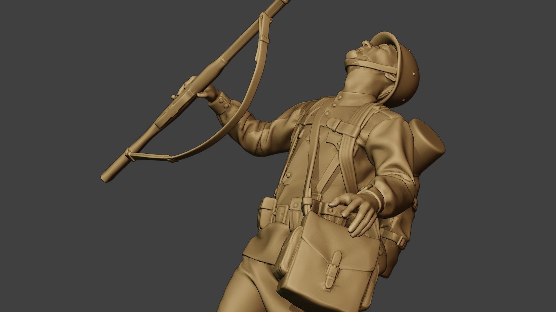 Russian soldier ww2 Shooted R1 3D print model_17
