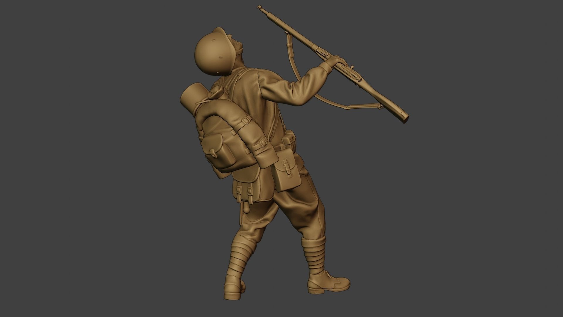 Russian soldier ww2 Shooted R1 3D print model_31