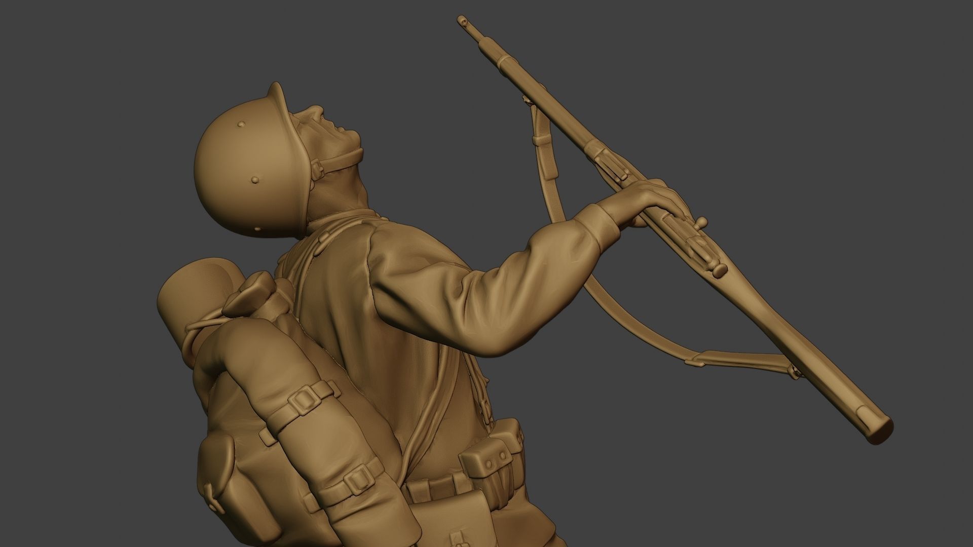 Russian soldier ww2 Shooted R1 3D print model_20