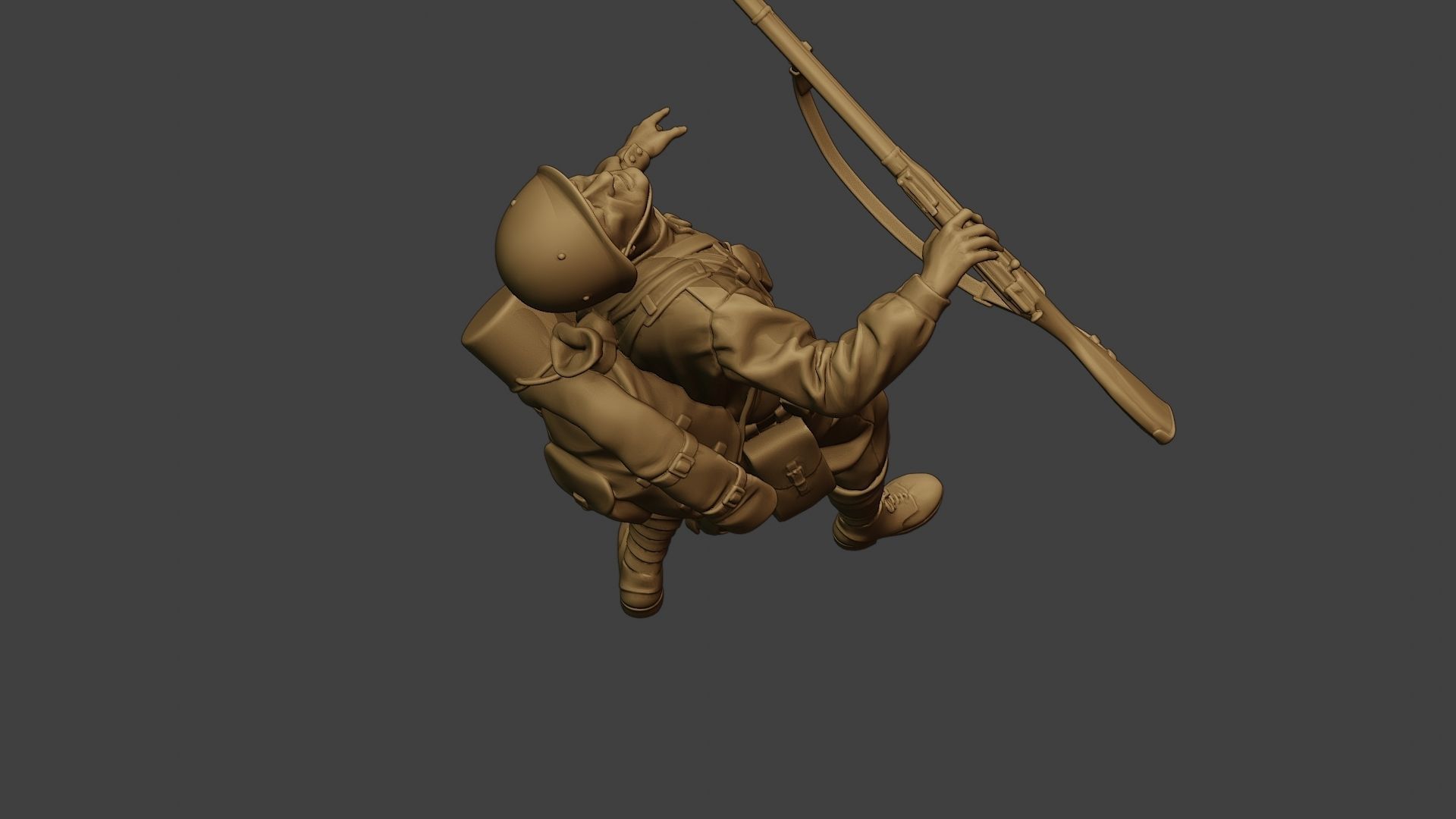 Russian soldier ww2 Shooted R1 3D print model_23