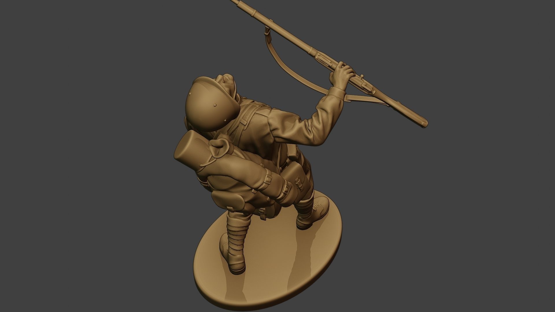 Russian soldier ww2 Shooted R1 3D print model_22