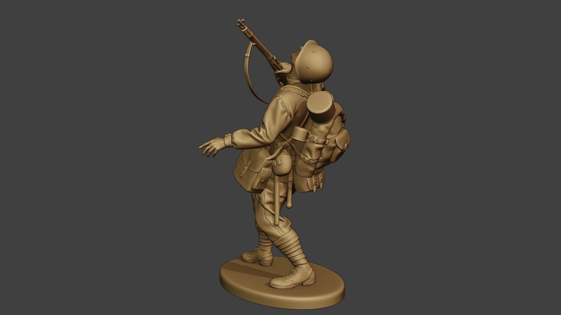 Russian soldier ww2 Shooted R1 3D print model_5