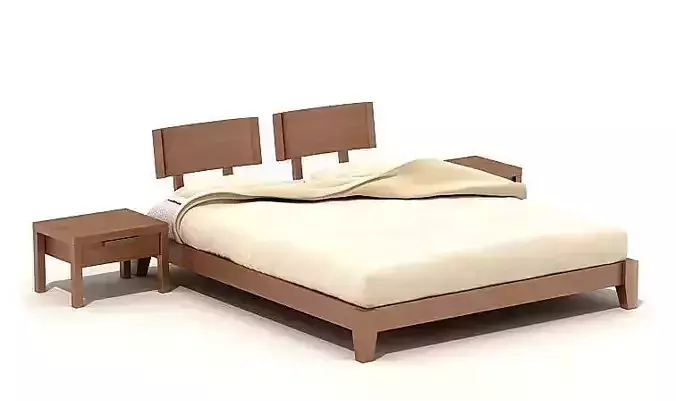Double Cot Bed With A Stool