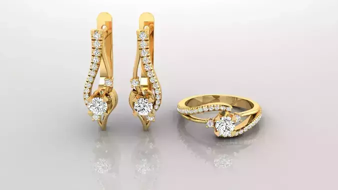 C1 Luxurious collection of women with gold jewelry ring earring 