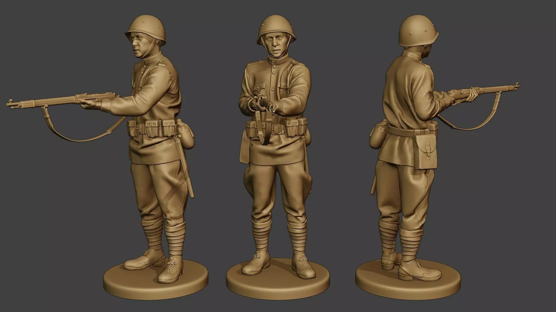 Russian soldier ww2 Stand2 R1 3D print model_0