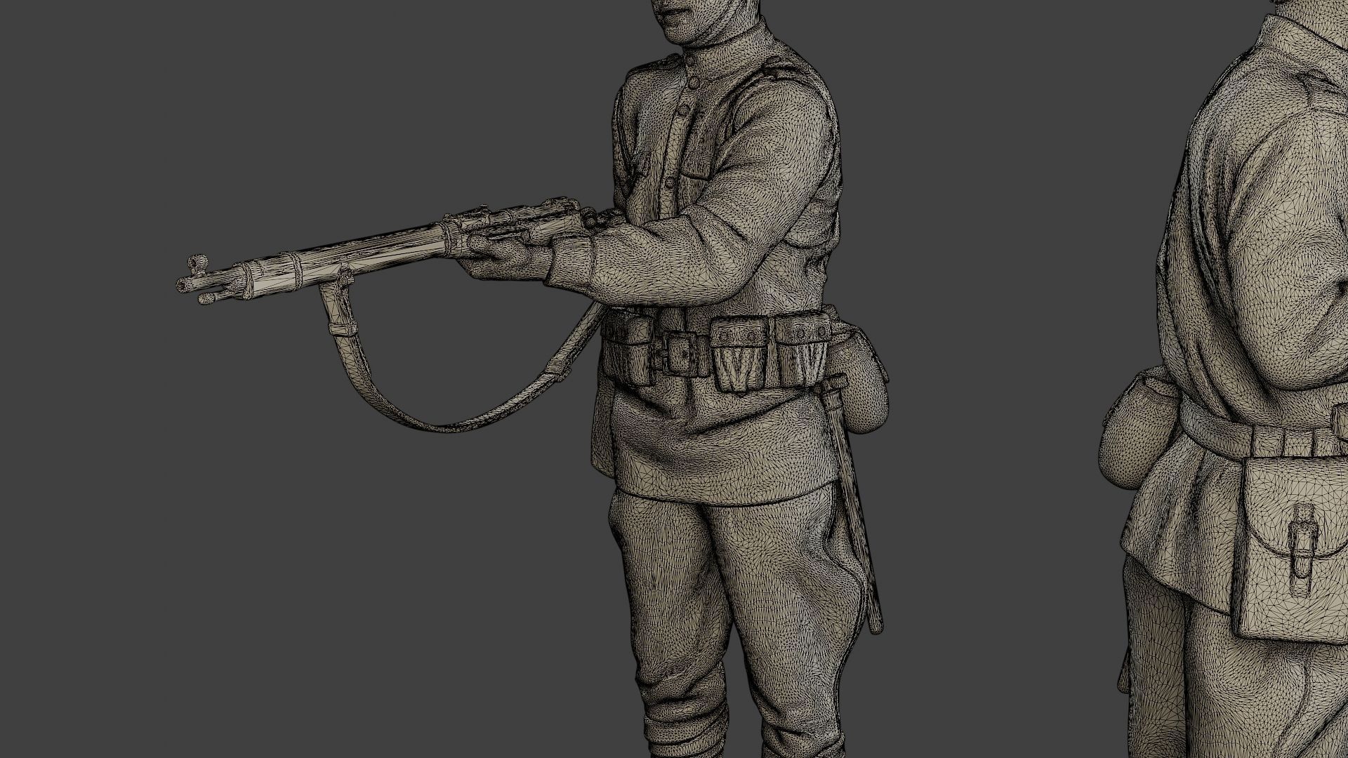 Russian soldier ww2 Stand2 R1 3D print model_12