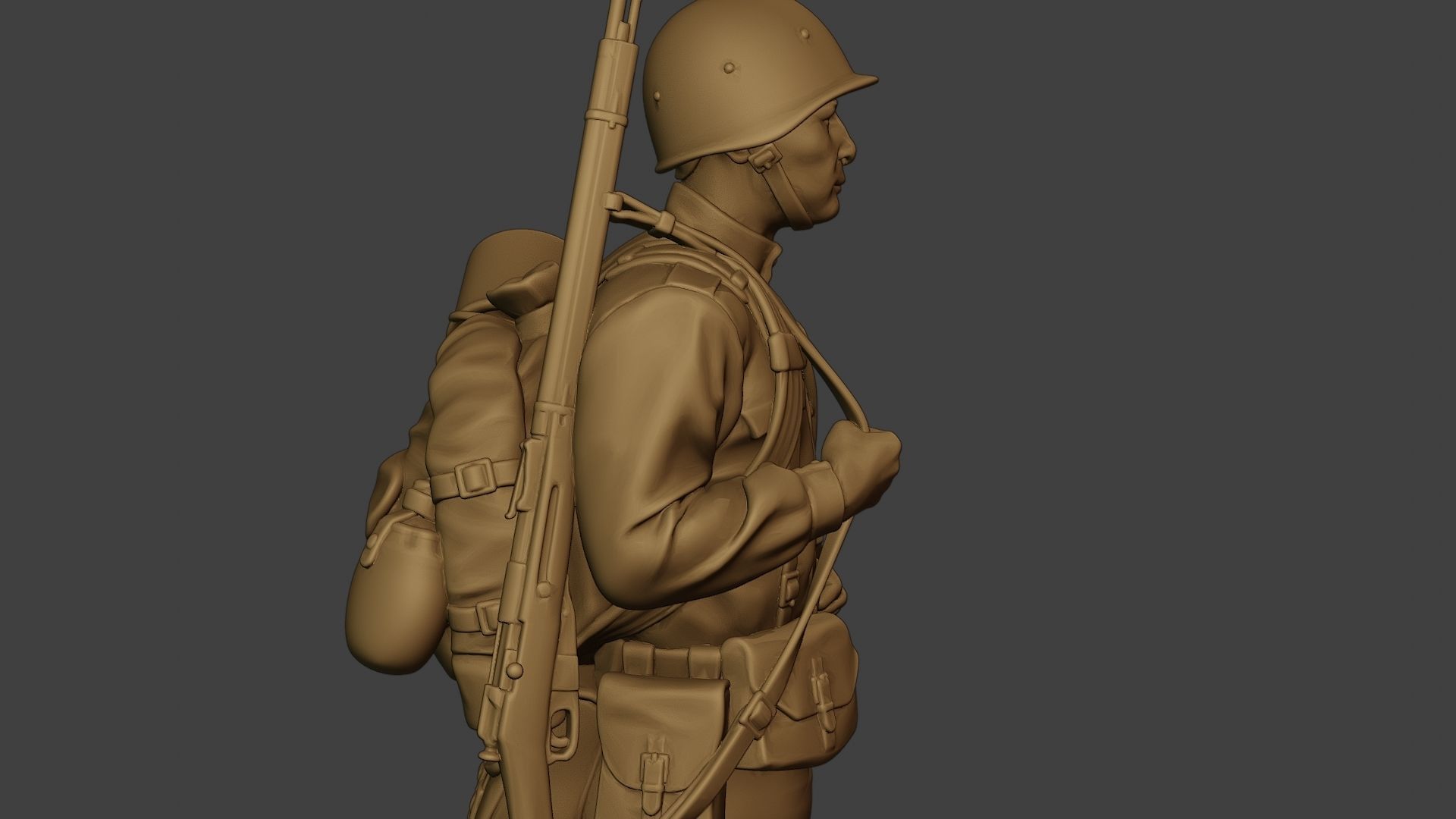 Russian soldier ww2 Walk2 R1 3D print model_20