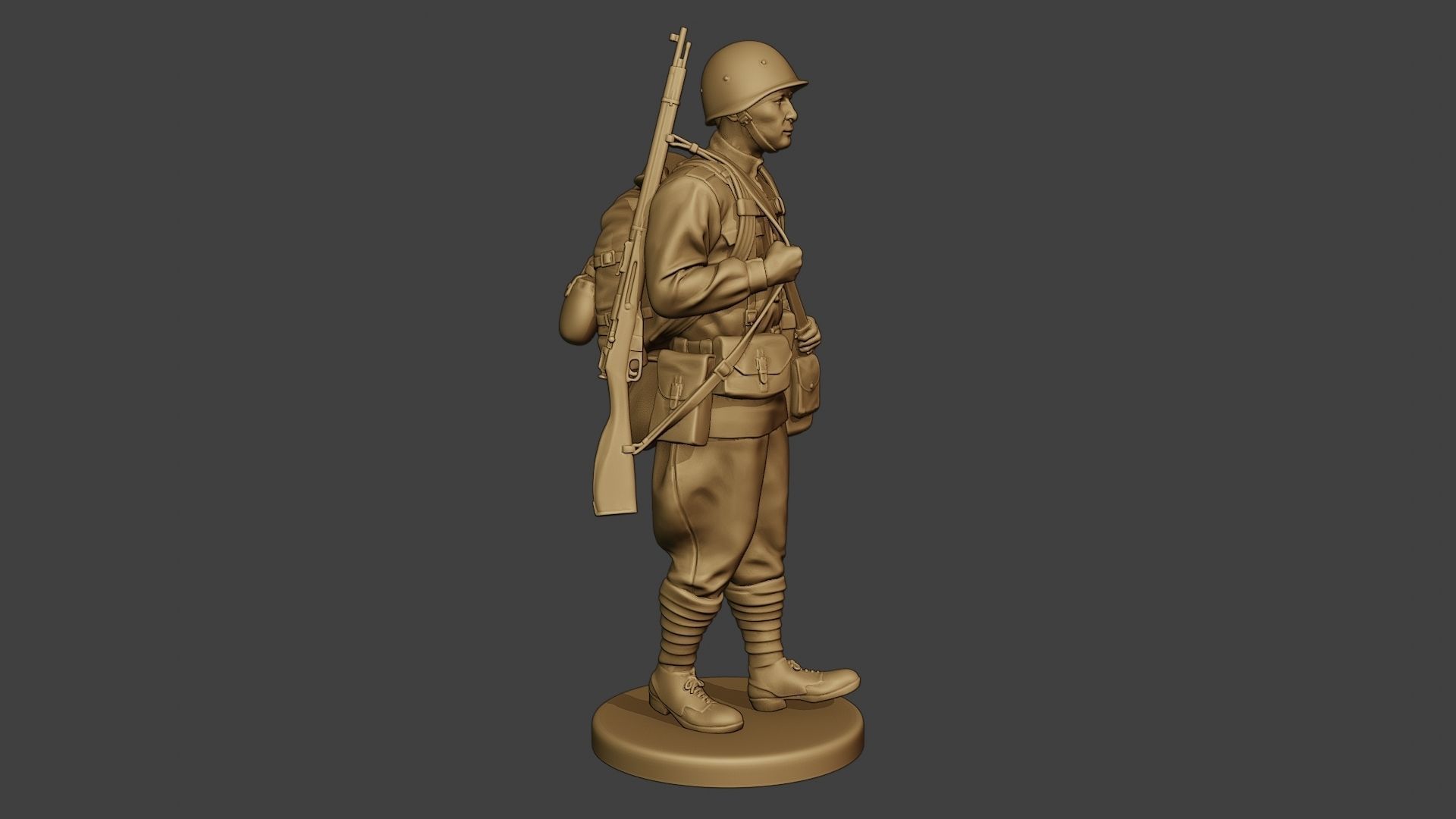 Russian soldier ww2 Walk2 R1 3D print model_9