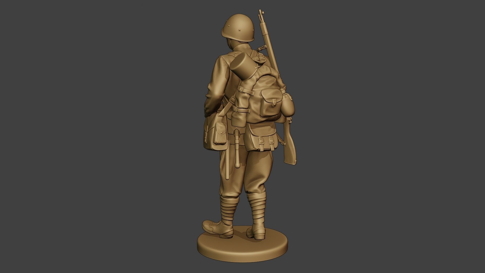 Russian soldier ww2 Walk2 R1 3D print model_5