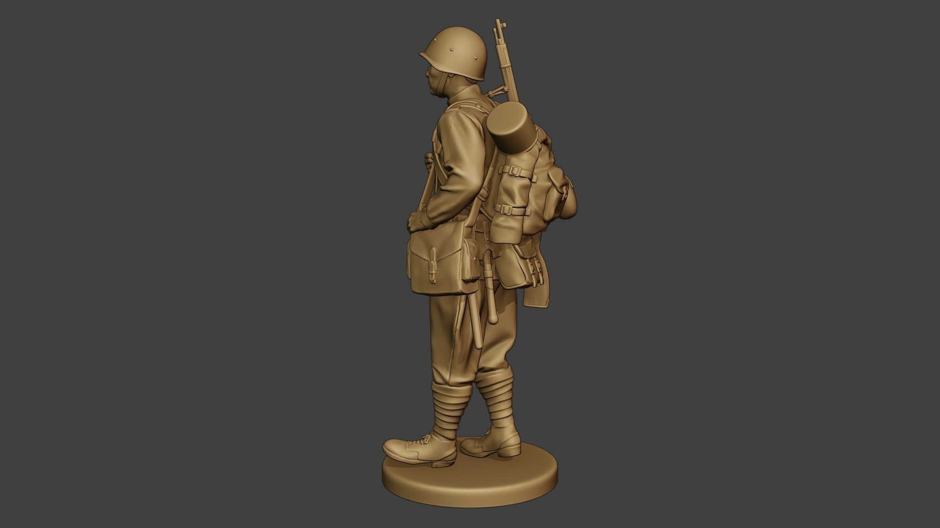 Russian soldier ww2 Walk2 R1 3D print model_4