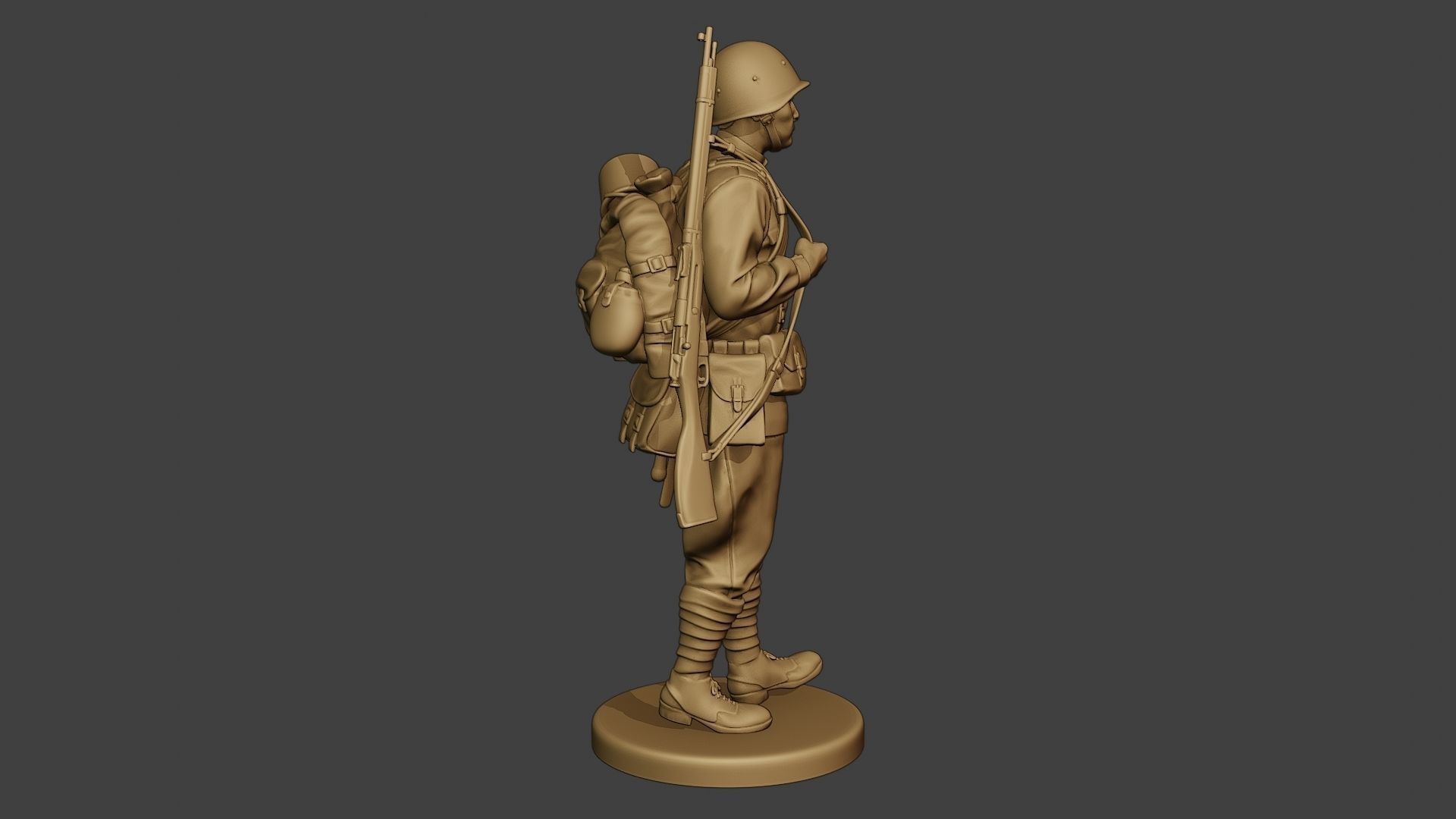 Russian soldier ww2 Walk2 R1 3D print model_8