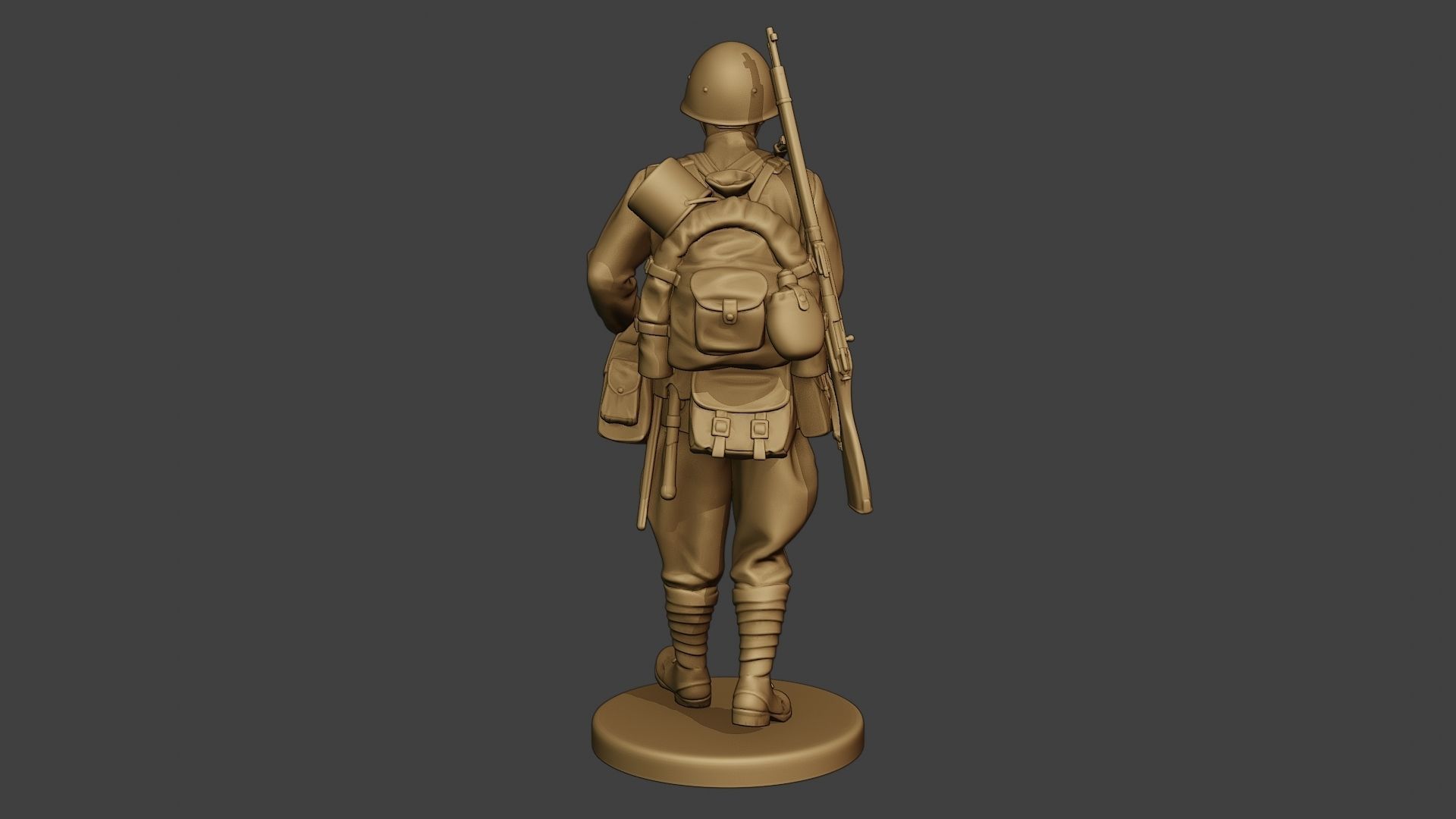 Russian soldier ww2 Walk2 R1 3D print model_6