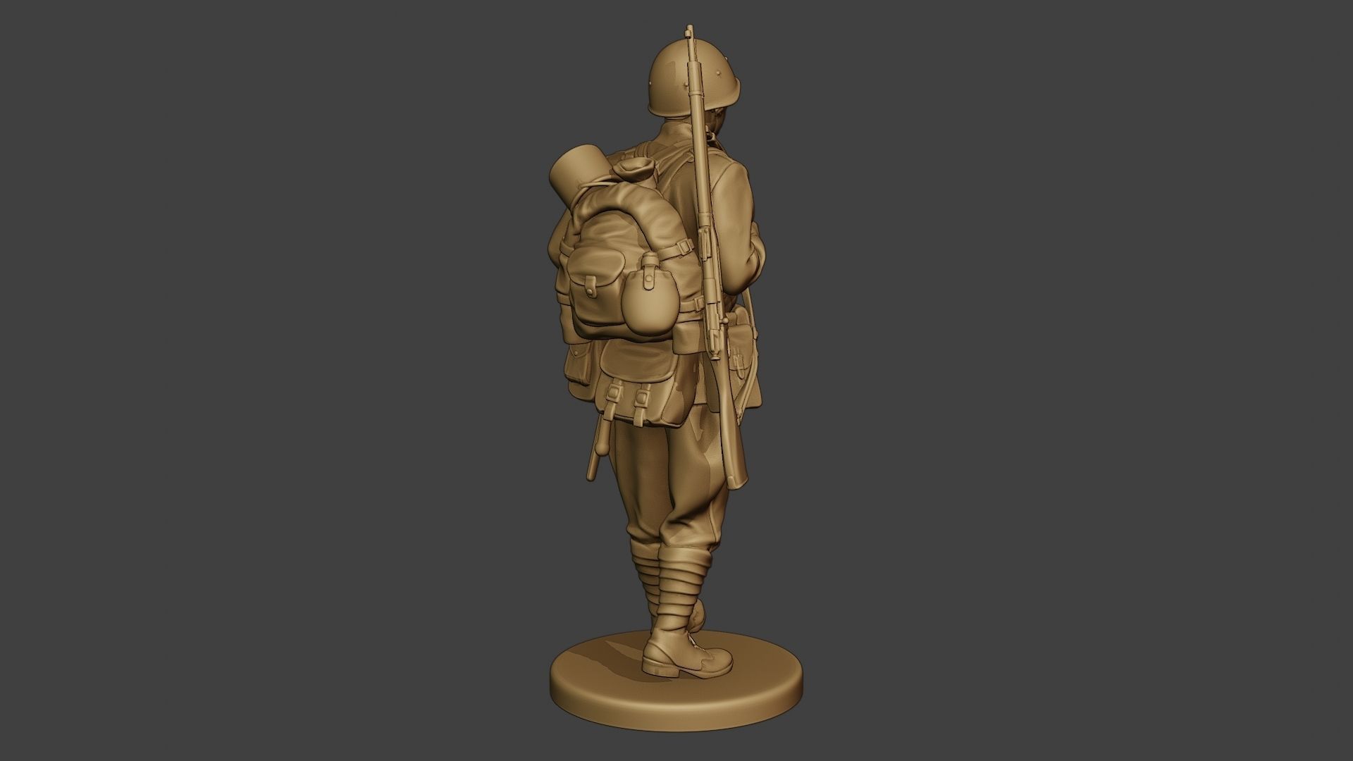 Russian soldier ww2 Walk2 R1 3D print model_7