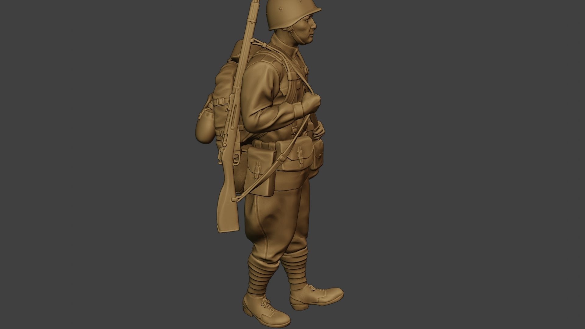 Russian soldier ww2 Walk2 R1 3D print model_30