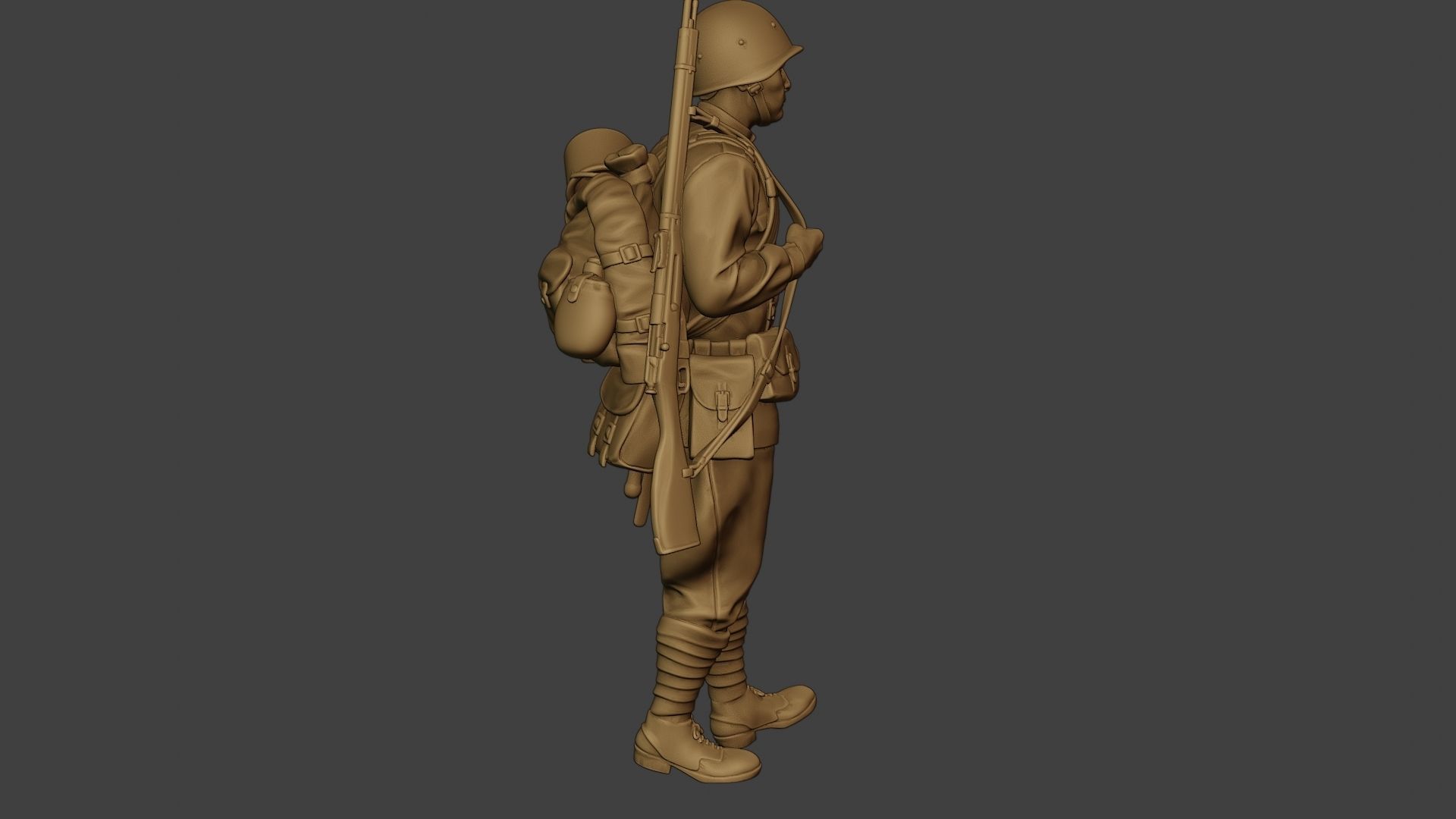Russian soldier ww2 Walk2 R1 3D print model_31