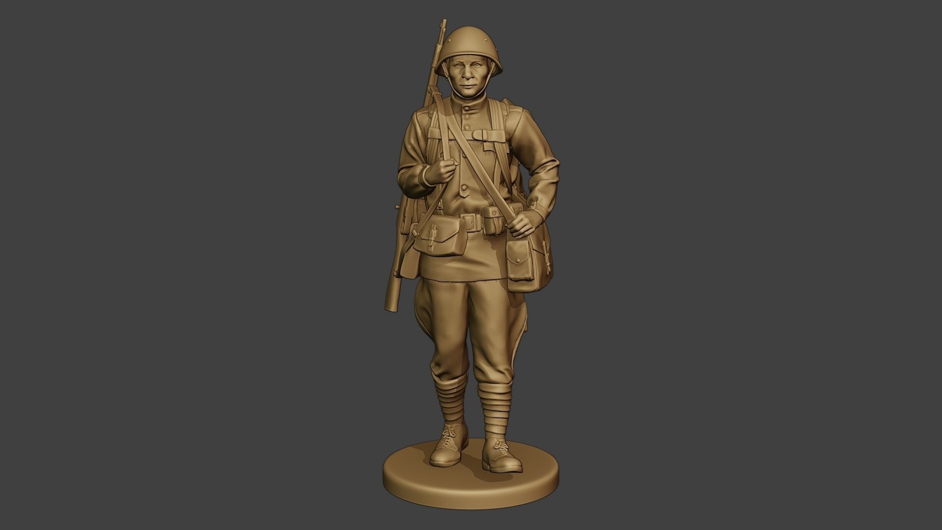 Russian soldier ww2 Walk2 R1 3D print model_11