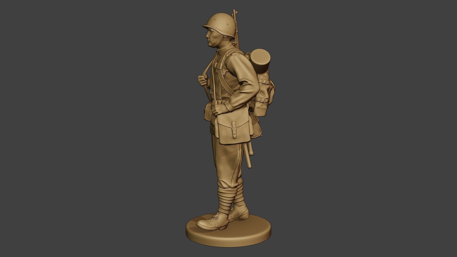 Russian soldier ww2 Walk2 R1 3D print model_3